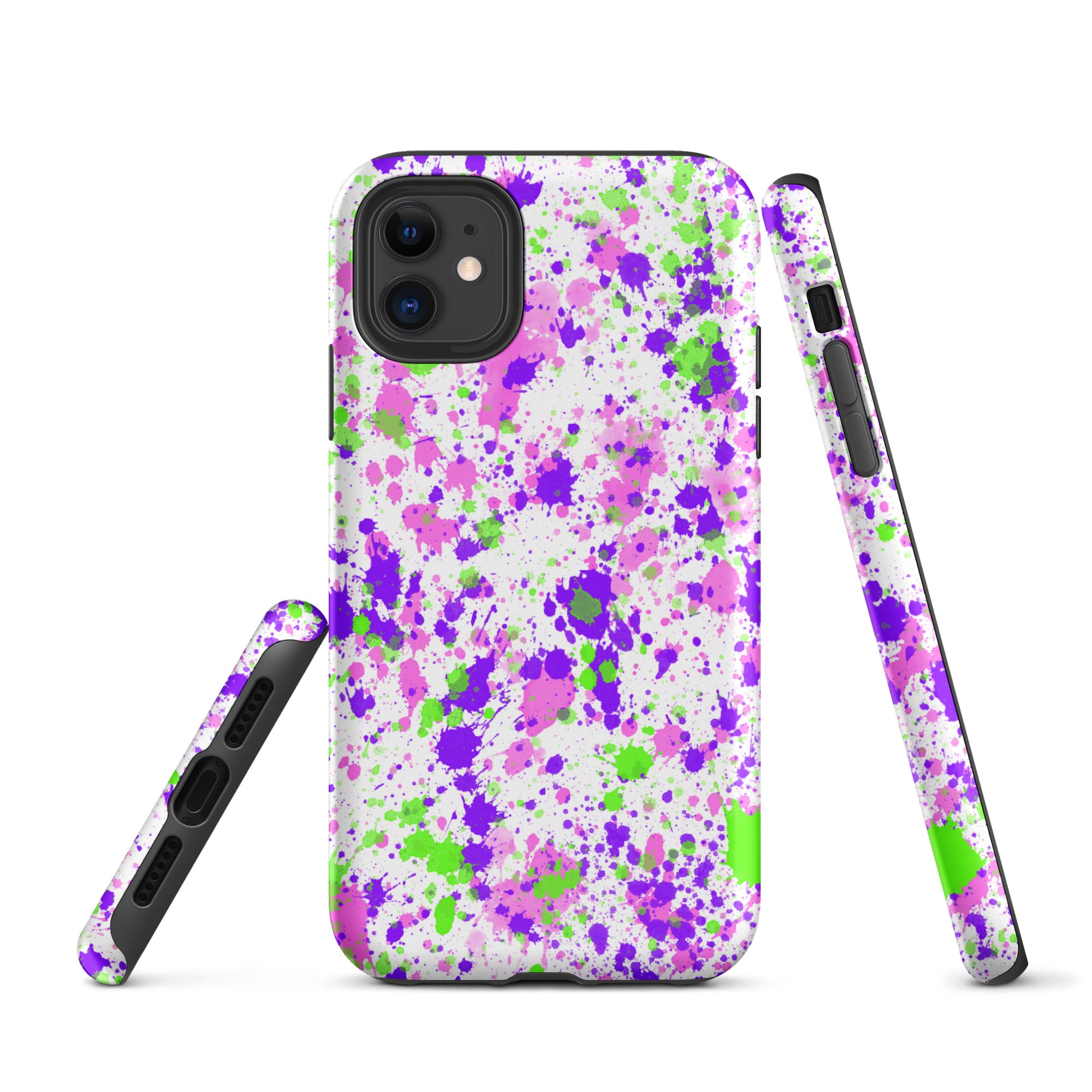 Tough Case for iPhone®- Paint Splatter Purple