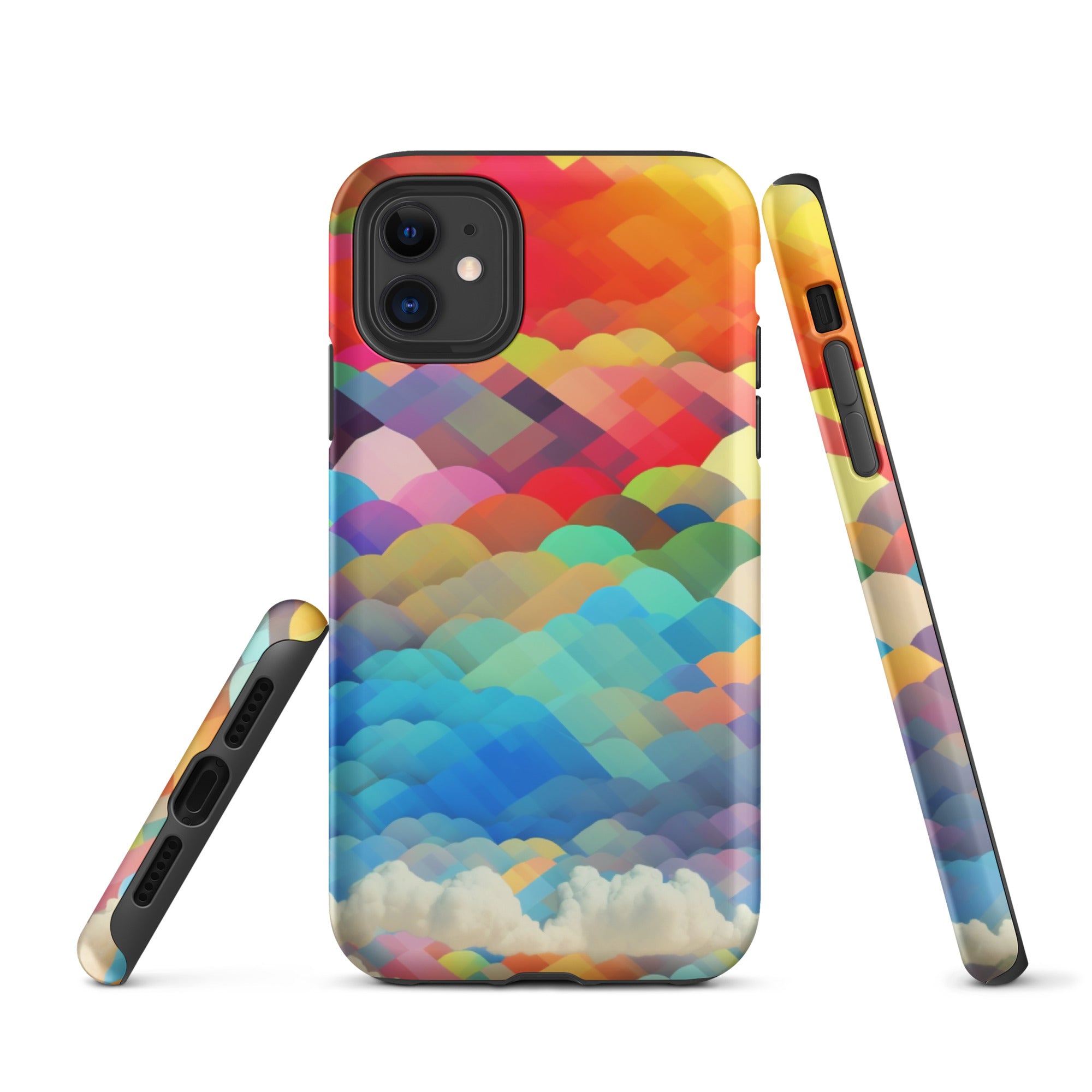 Tough Case for iPhone®- Rainbow Cloud Pattern II