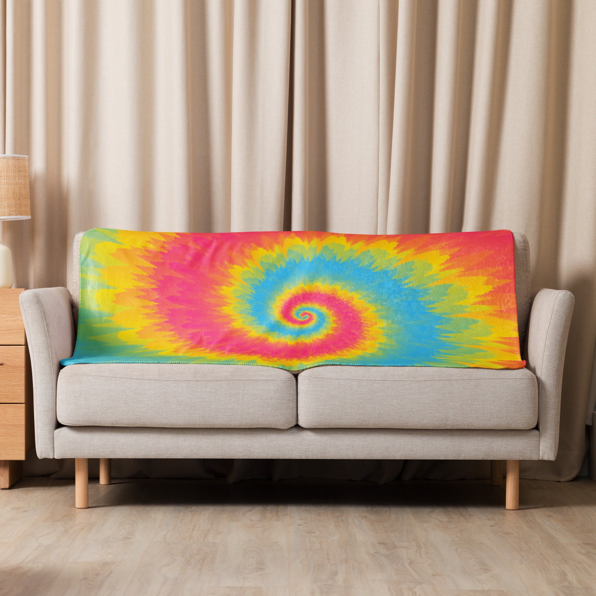 Sherpa blanket- Tie Dye Spiral-Pansexual