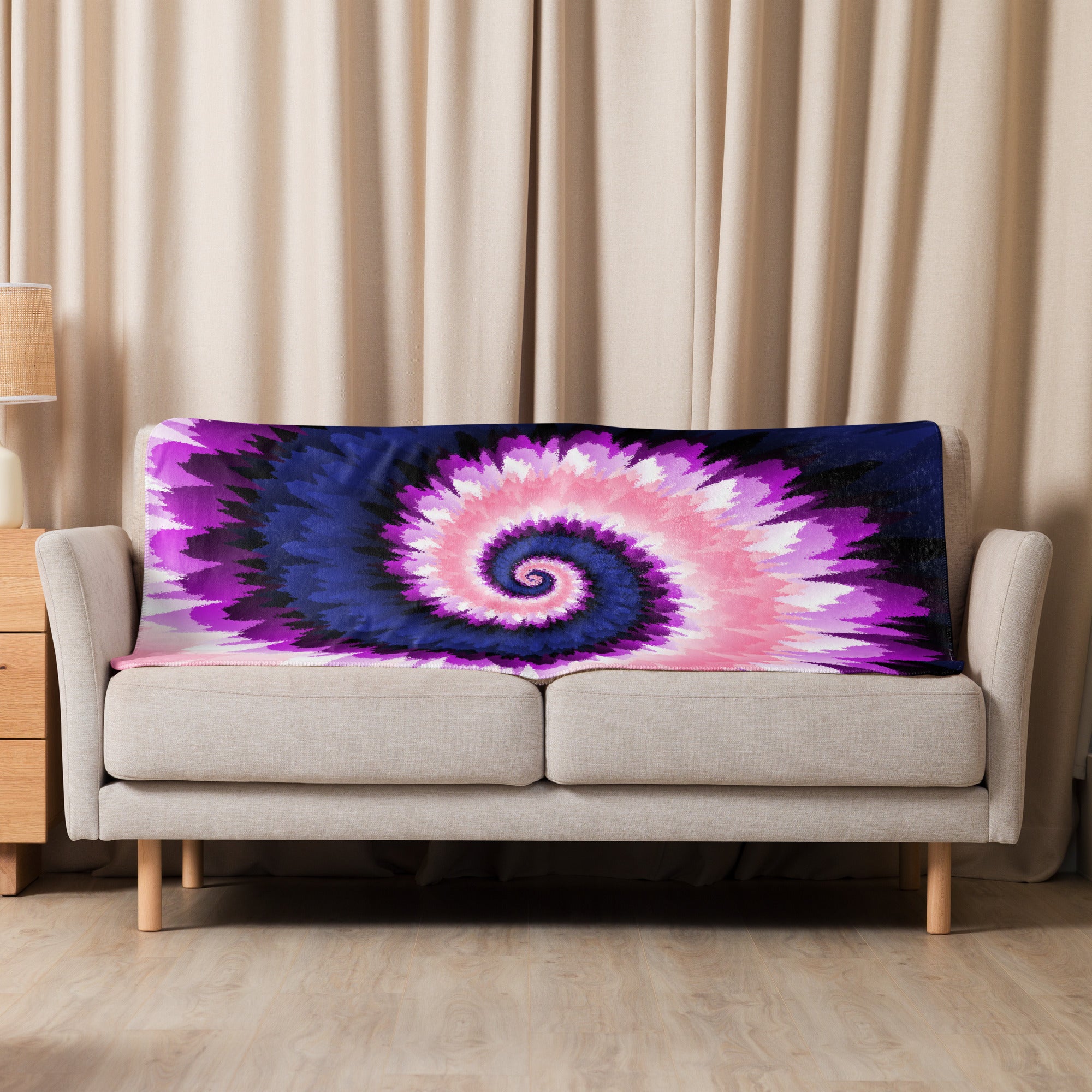 Sherpa blanket- Tie Dye Spiral-Genderfluid