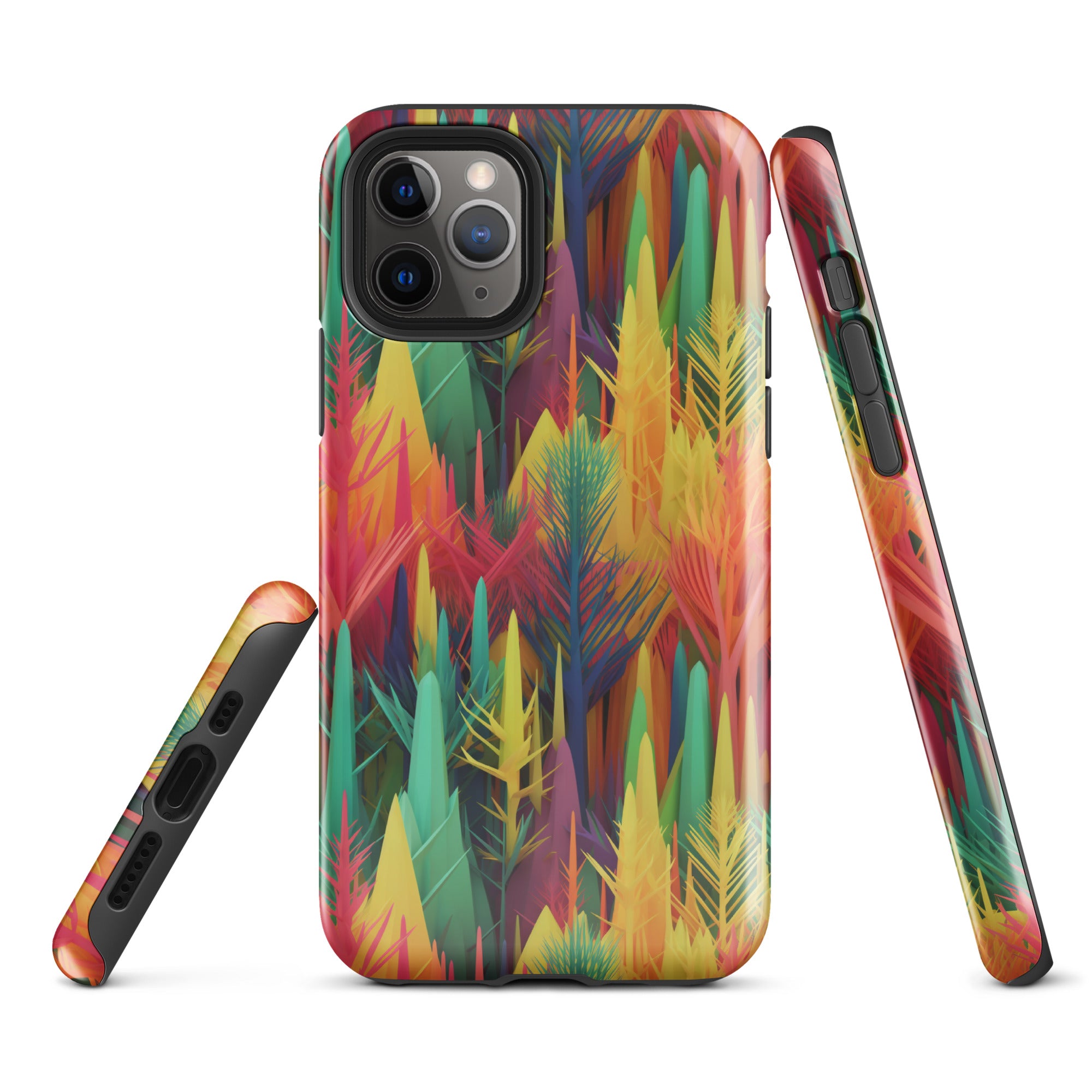 Tough Case for iPhone®- Rainbow Forest Pattern I