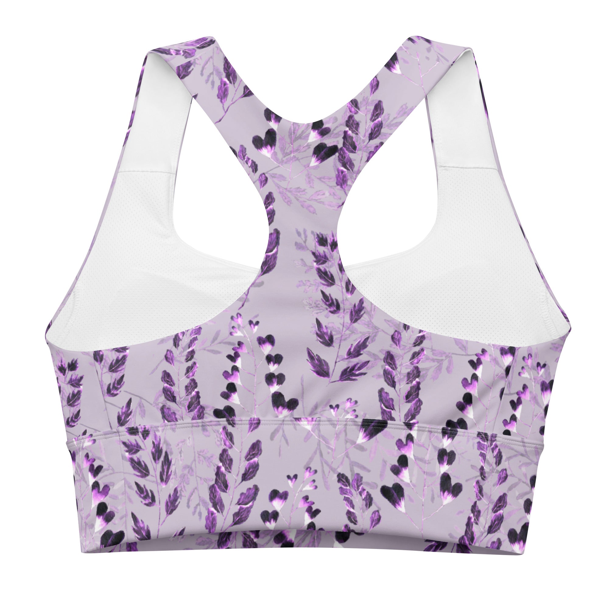 Longline sports bra- Purple Fern