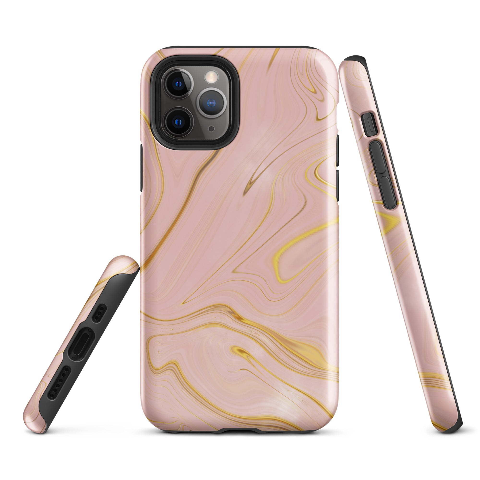 Tough Case for iPhone®- Liquid Gold Marble Pink