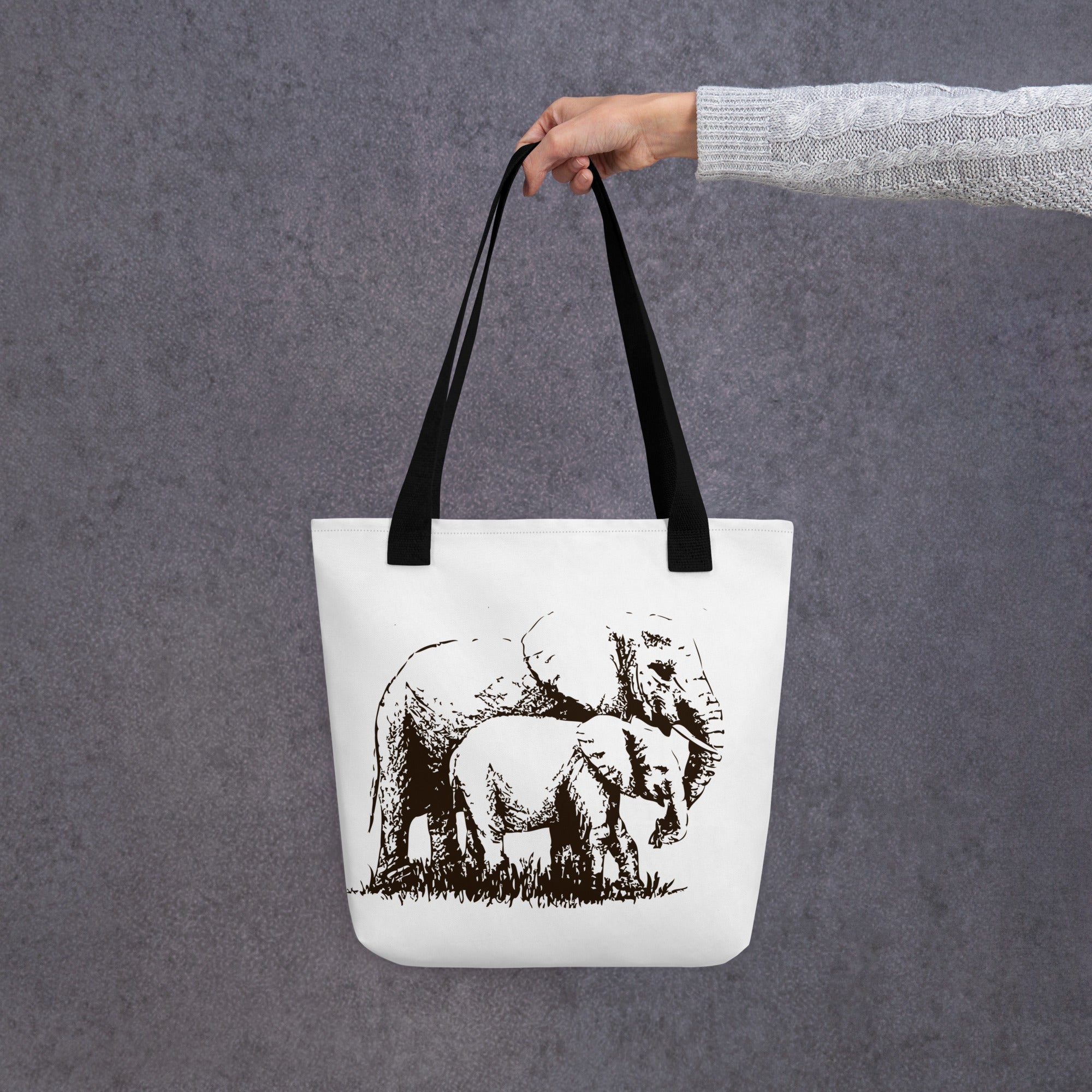 Tote bag- Elephants Mono