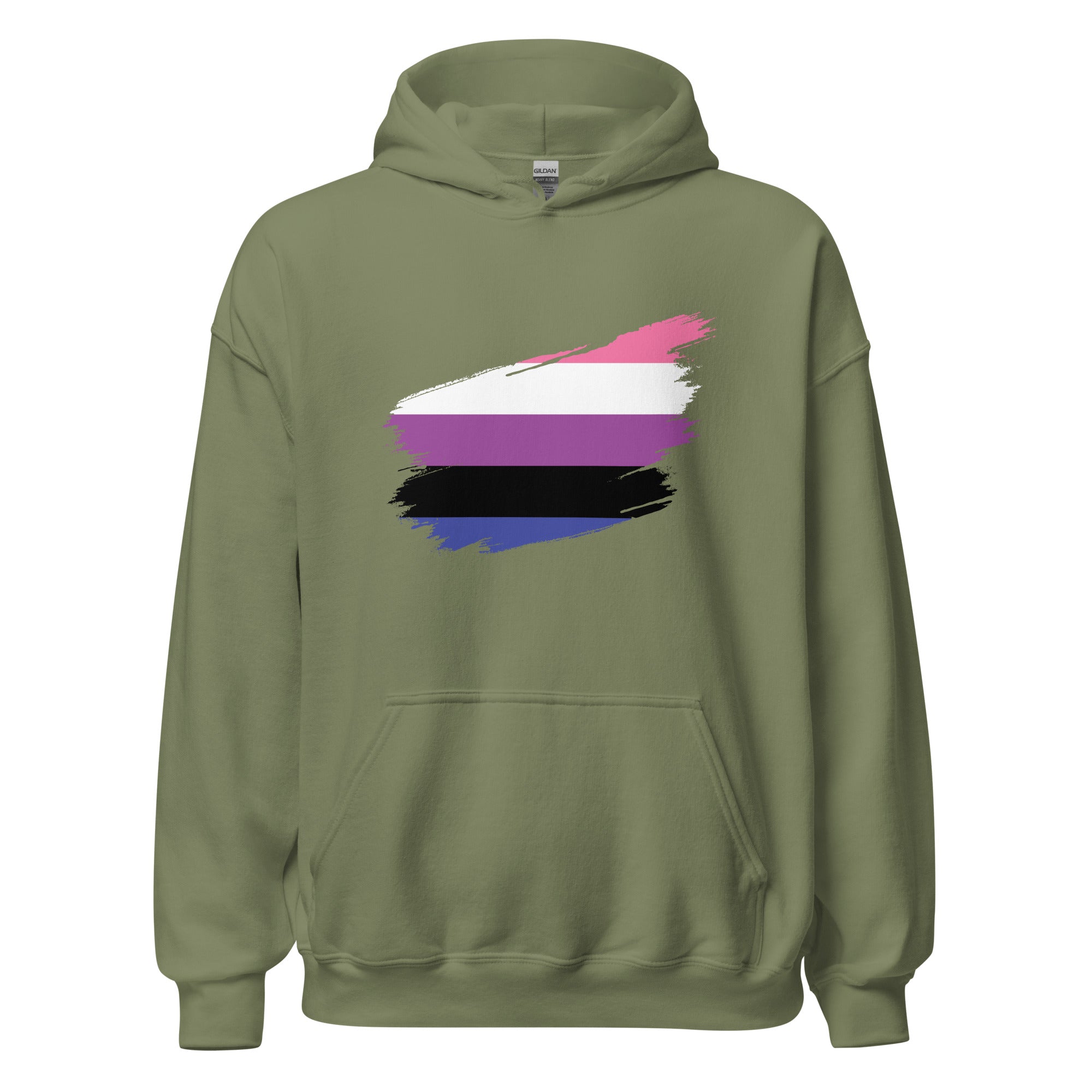 Unisex Hoodie-Genderfluid Grunge Flag
