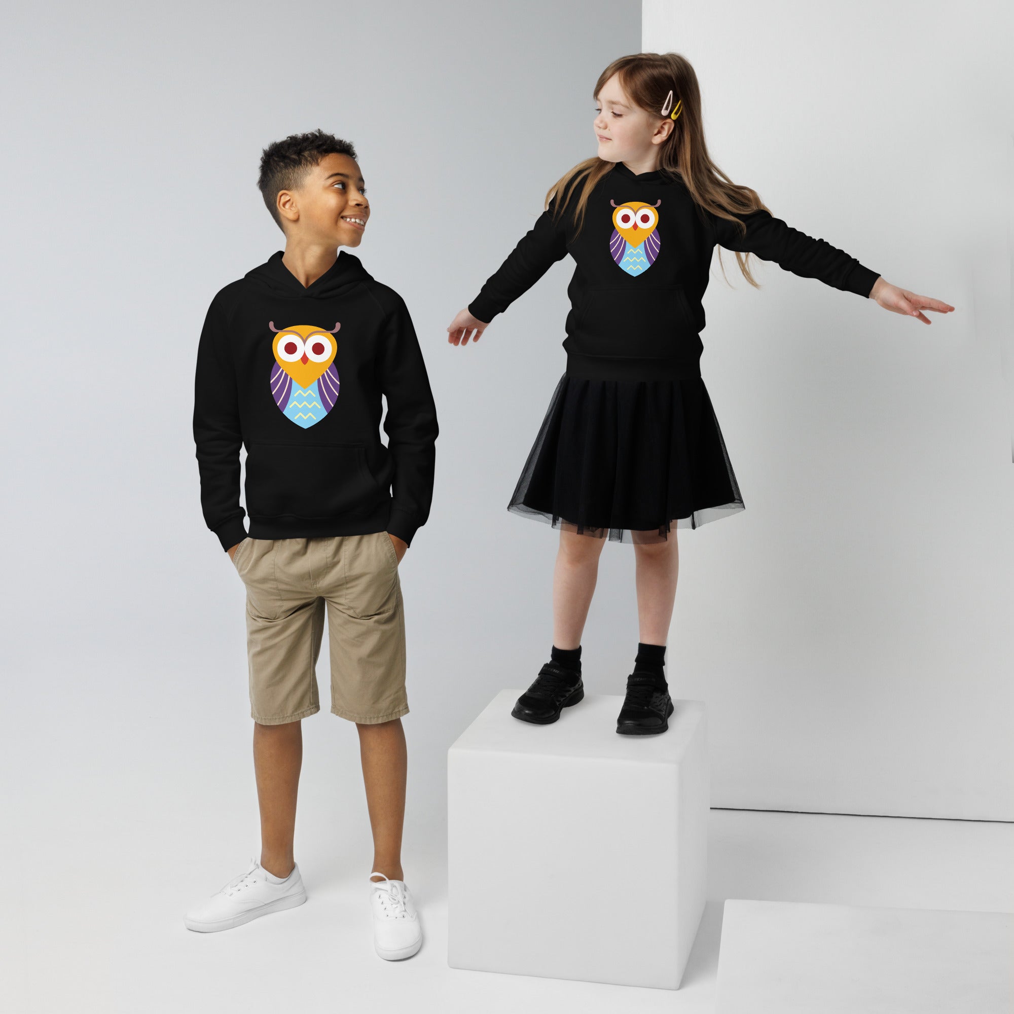 Kids eco hoodie-Owl I