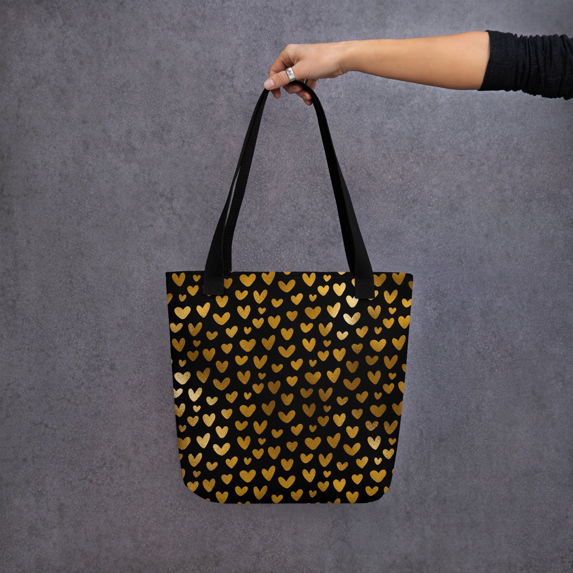 Tote bag- Hearts Black