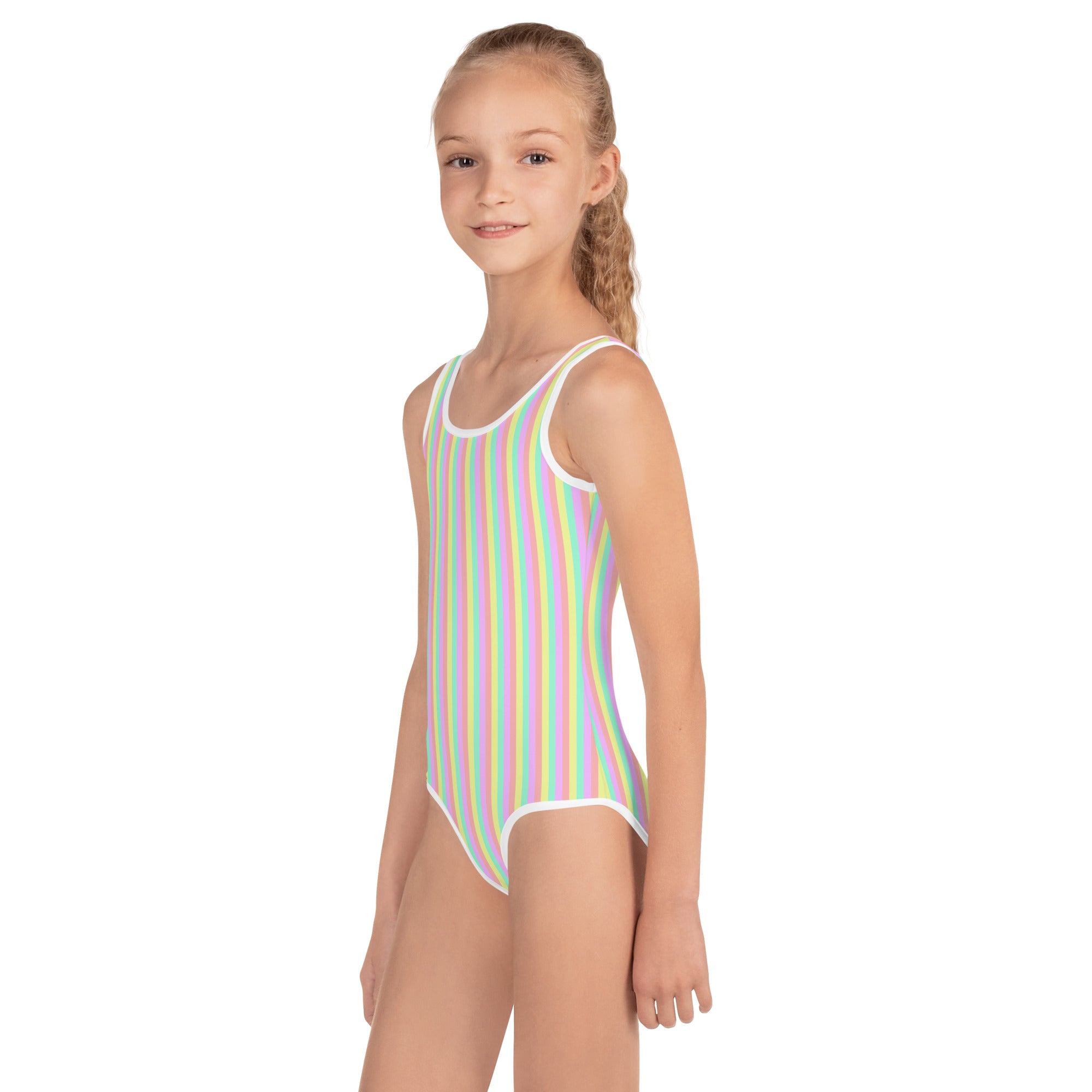 Colorful Striped Kids Swimsuit XII