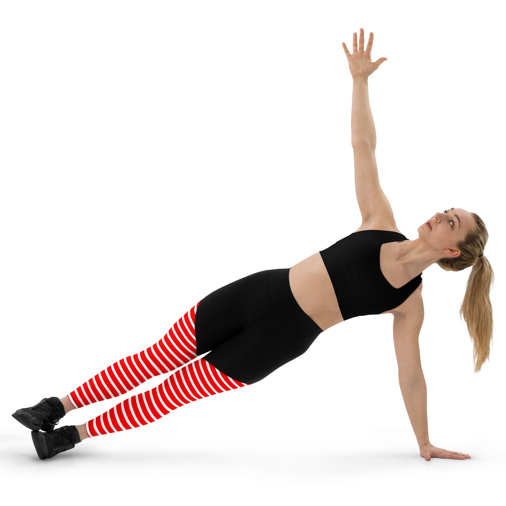 Sports Leggings- Red Stripes
