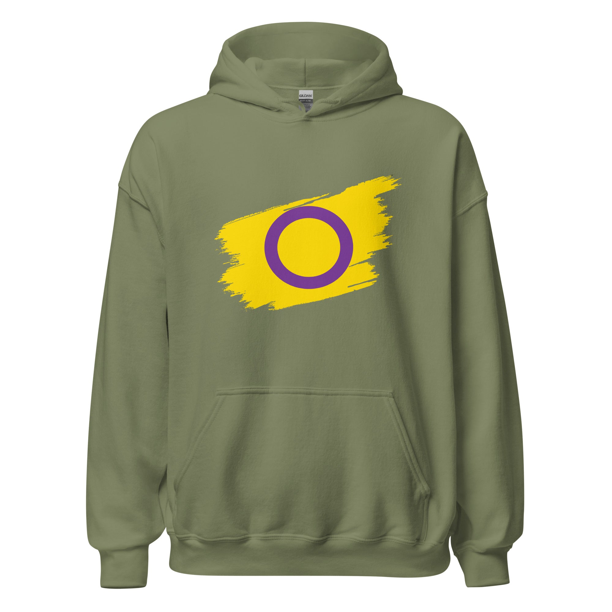 Unisex Hoodie-Intersex Grunge Flag