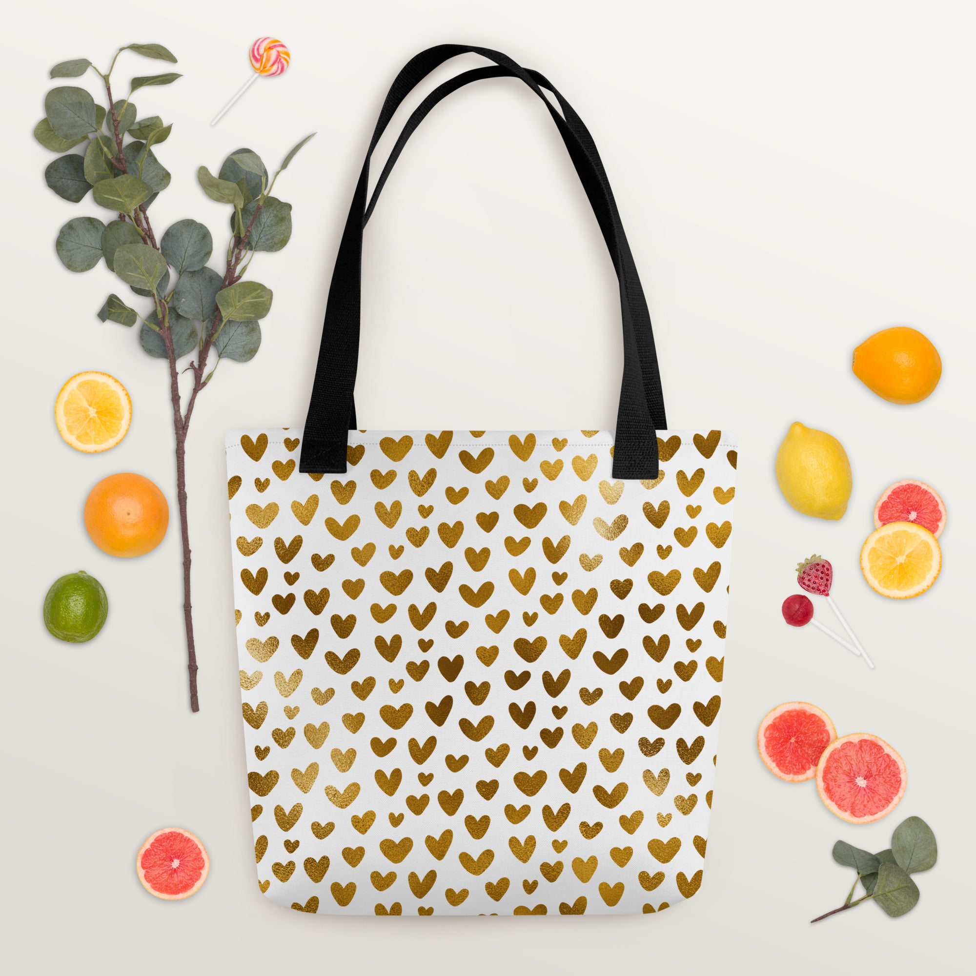 Tote bag- Hearts White