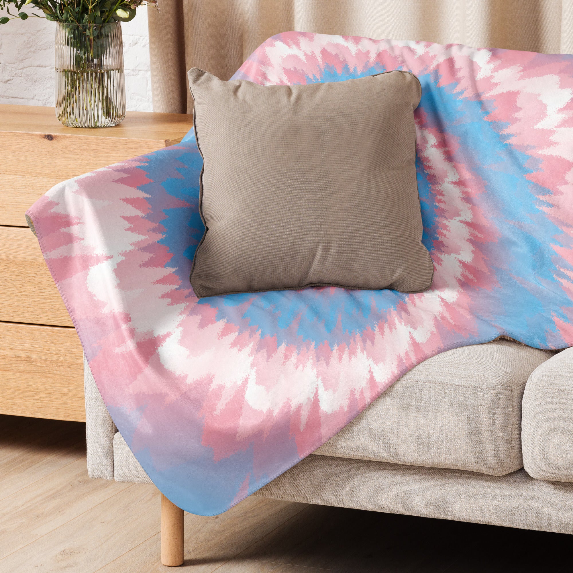 Sherpa blanket- Tie Dye Spiral-Transgender