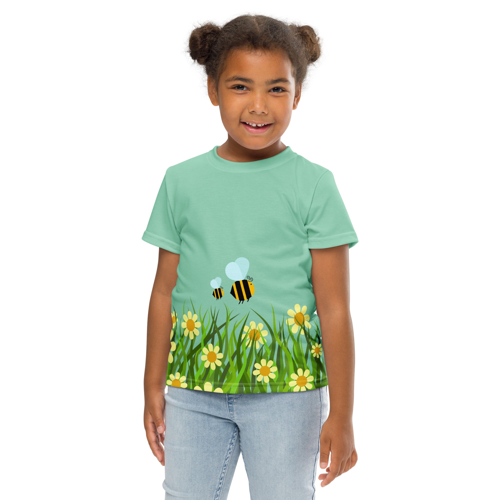Kids crew neck t-shirt-Flower Garden I