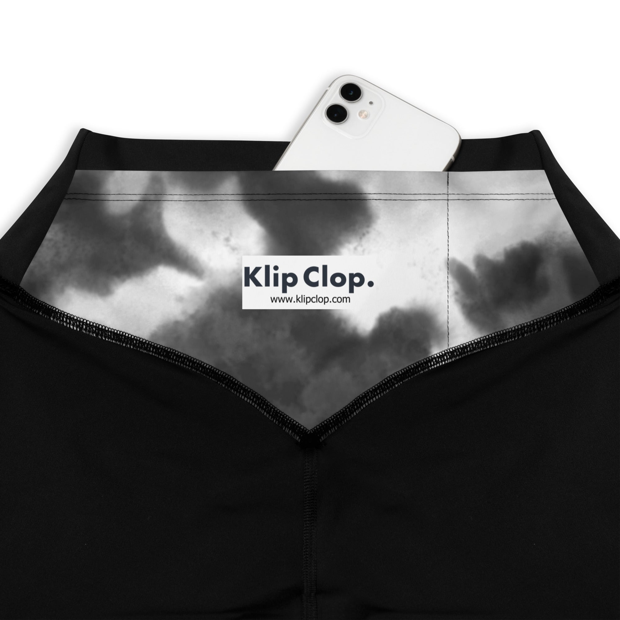 Sports Leggings- Black Watercolor