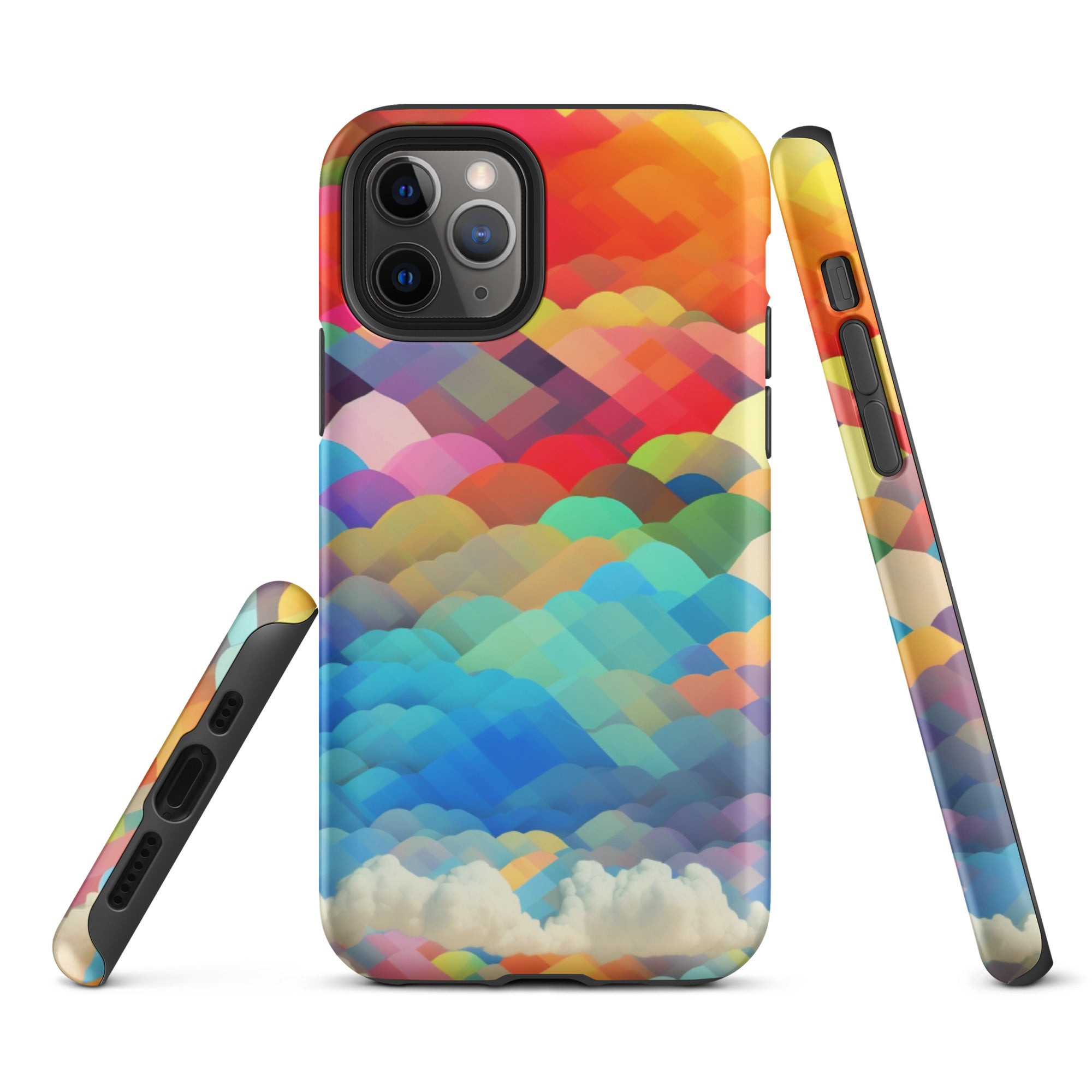 Tough Case for iPhone®- Rainbow Cloud Pattern II