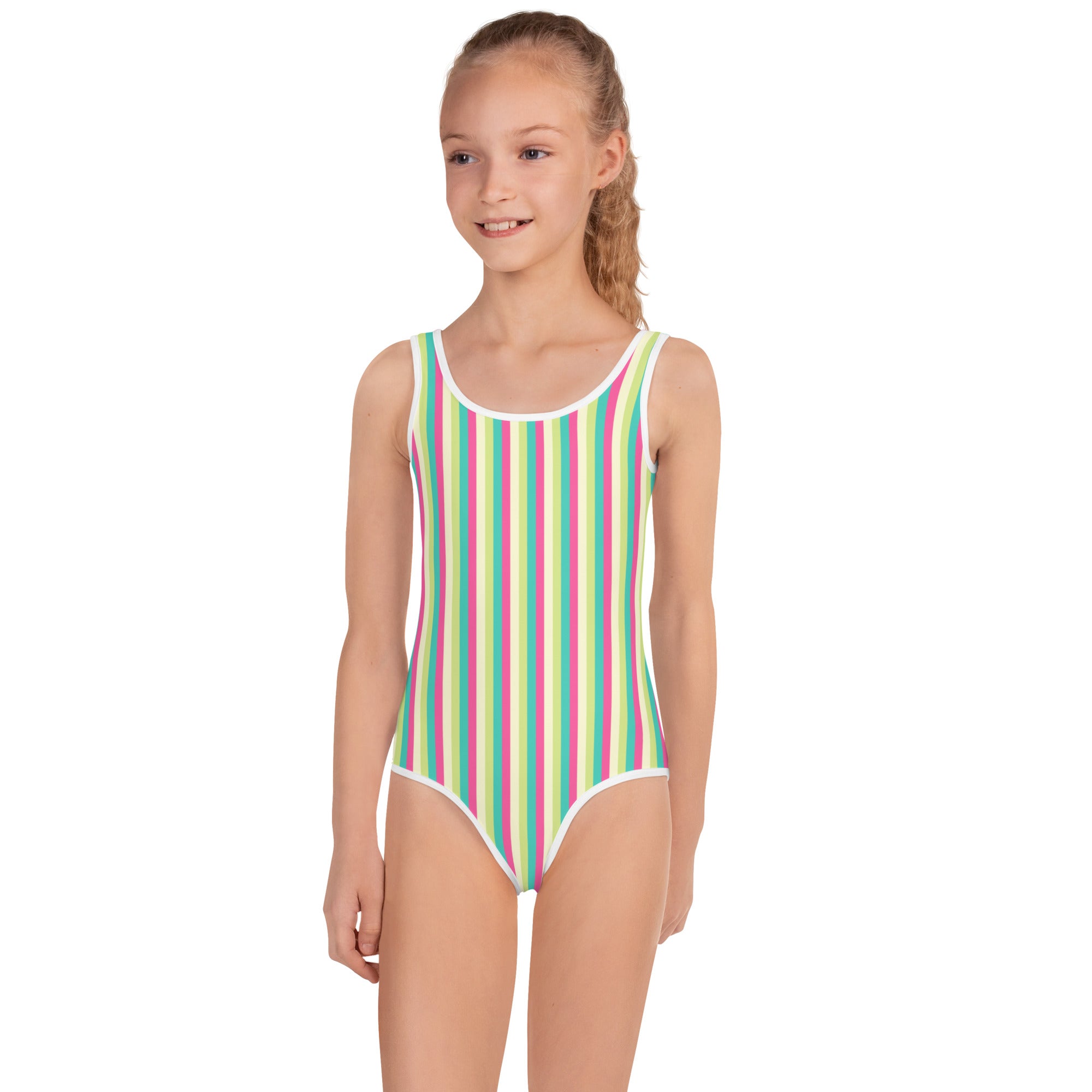 Colorful Striped Kids Swimsuit III