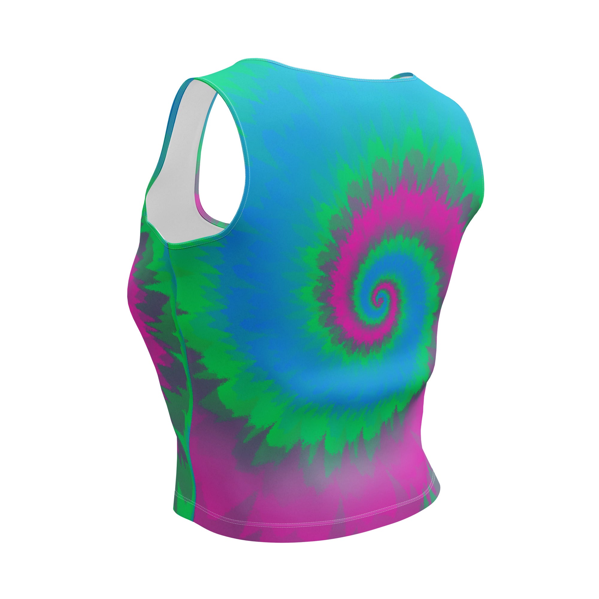 Crop Top-Tie Dye Spiral - Polysexual