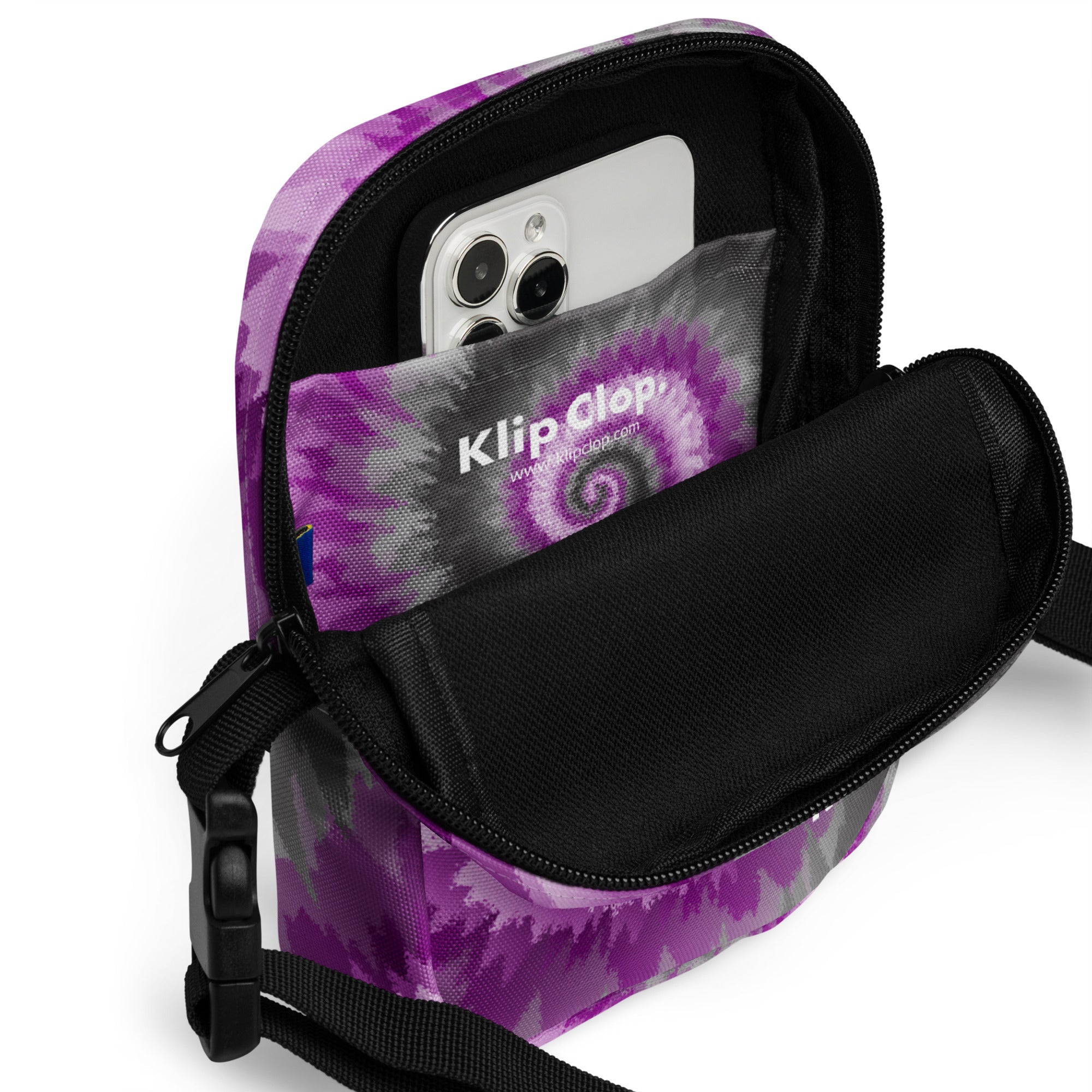 Utility crossbody bag-Tie Dye Spiral - Demisexual