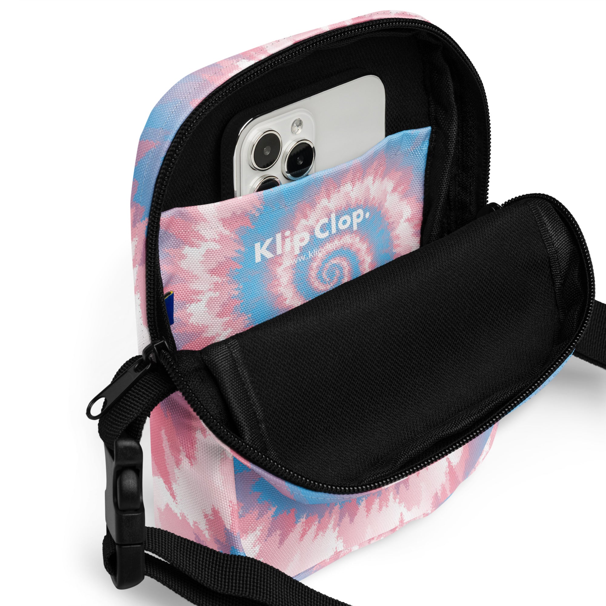 Utility crossbody bag-Tie Dye Spiral - Transgender