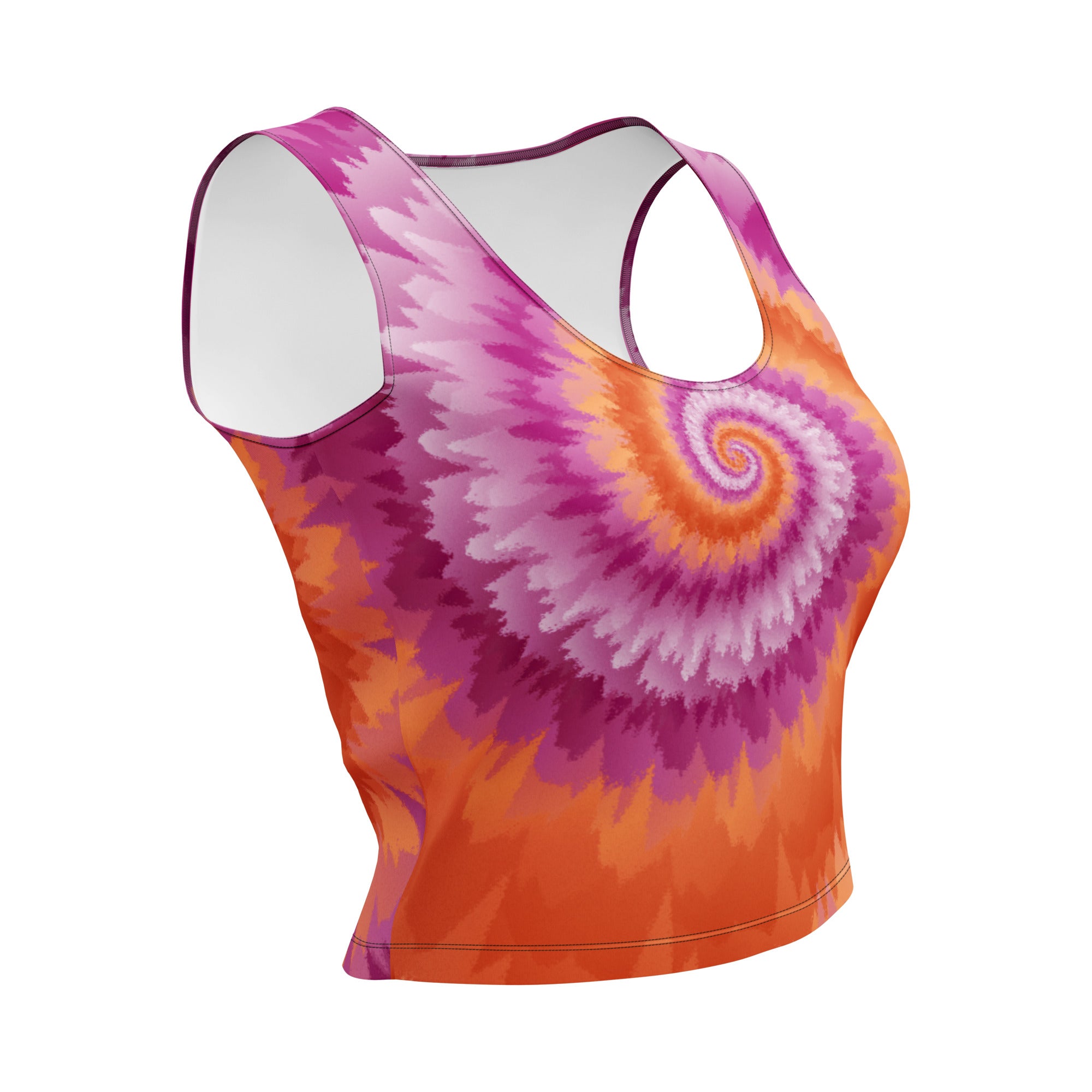 Crop Top-Tie Dye Spiral - Lesbian