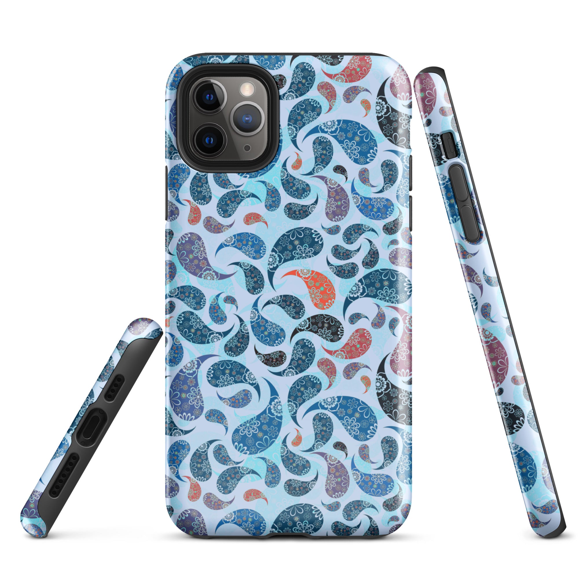 Tough Case for iPhone®- Paisley Blue