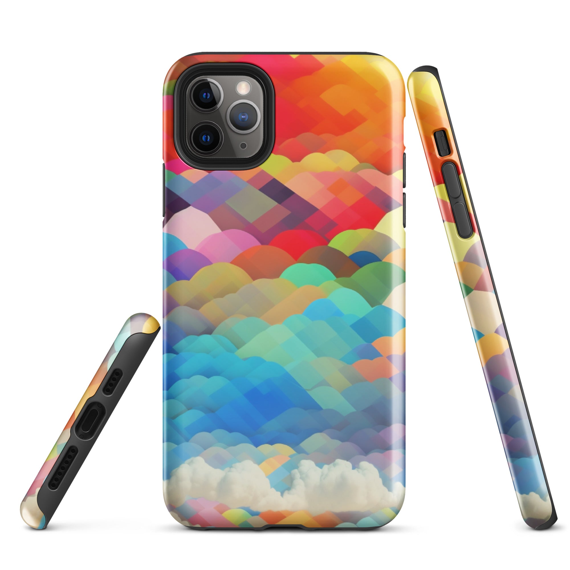 Tough Case for iPhone®- Rainbow Cloud Pattern II