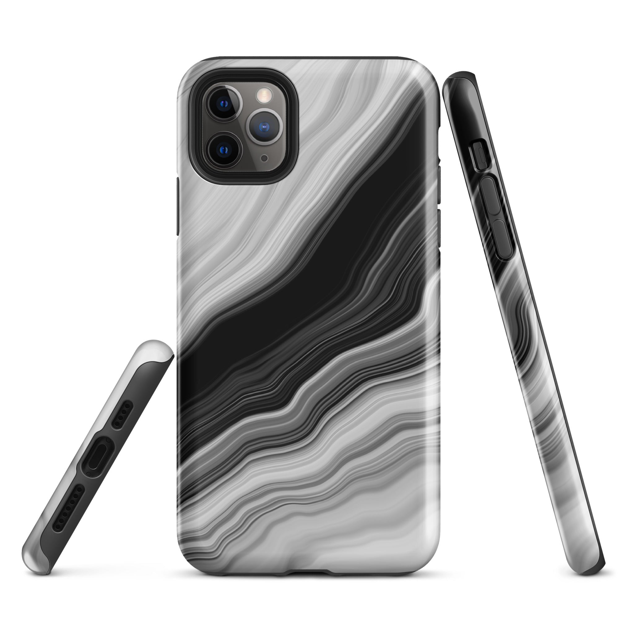 Tough Case for iPhone®- Liquid Marble Black