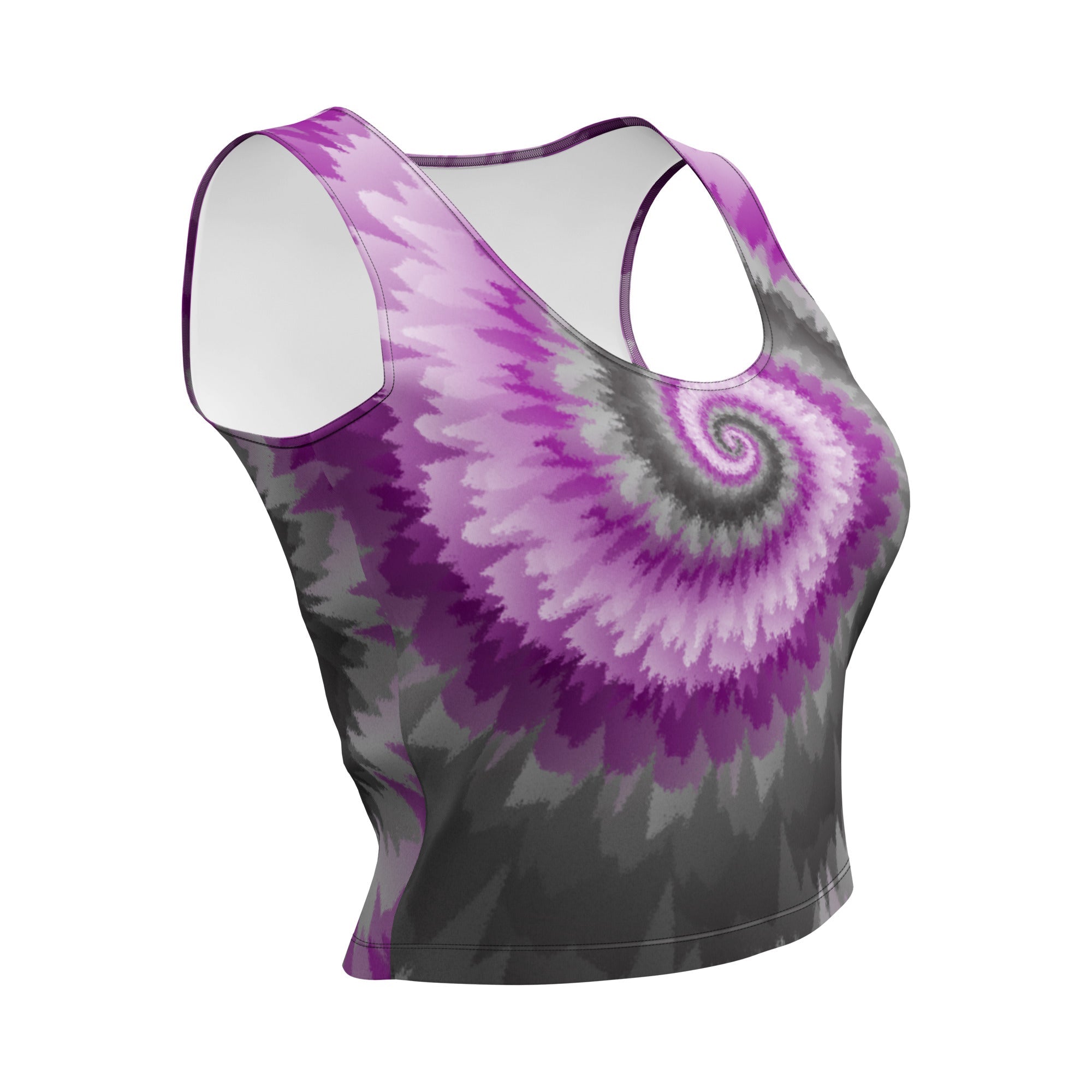 Crop Top-Tie Dye Spiral - Demisexual