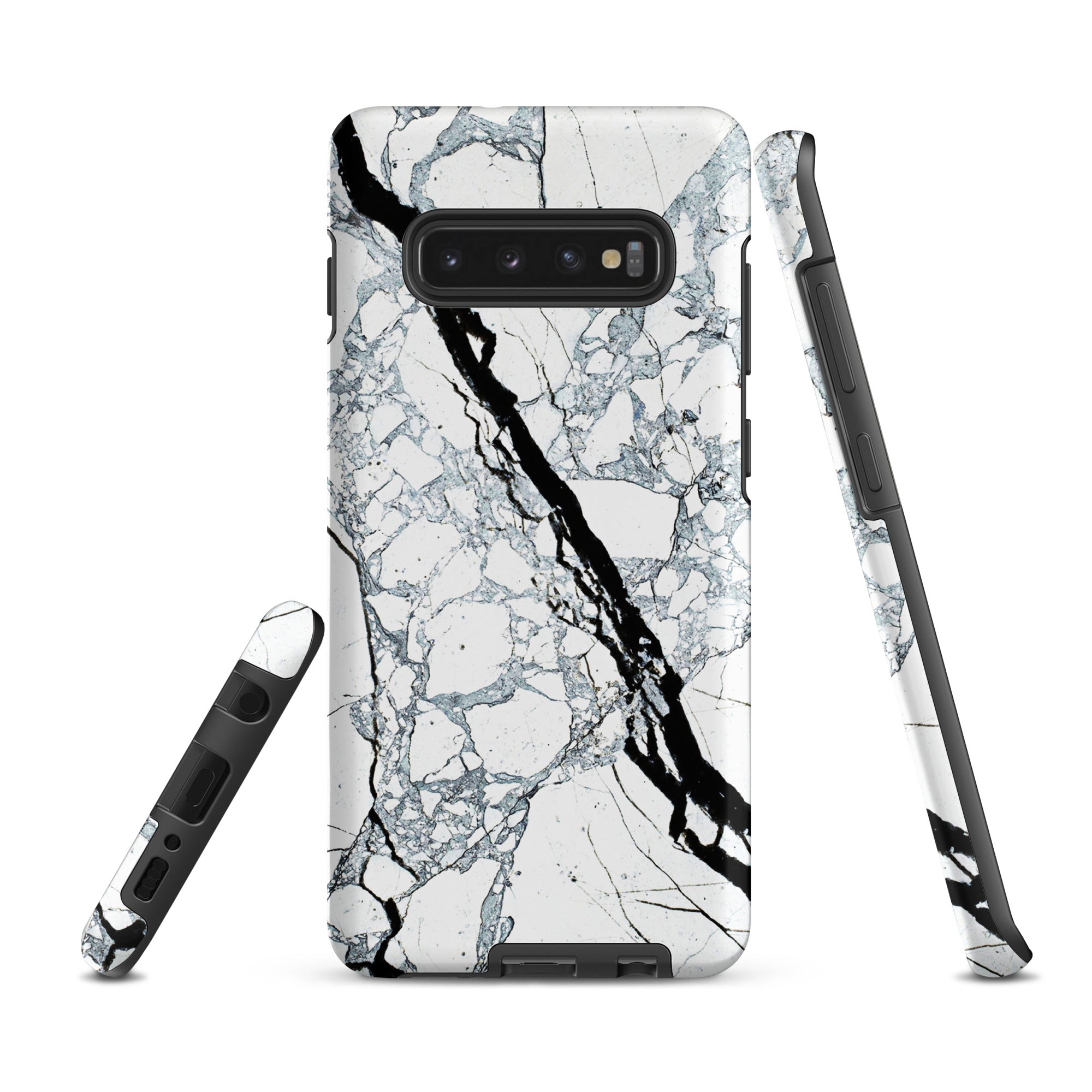 Tough case for Samsung®- Marble Black and White