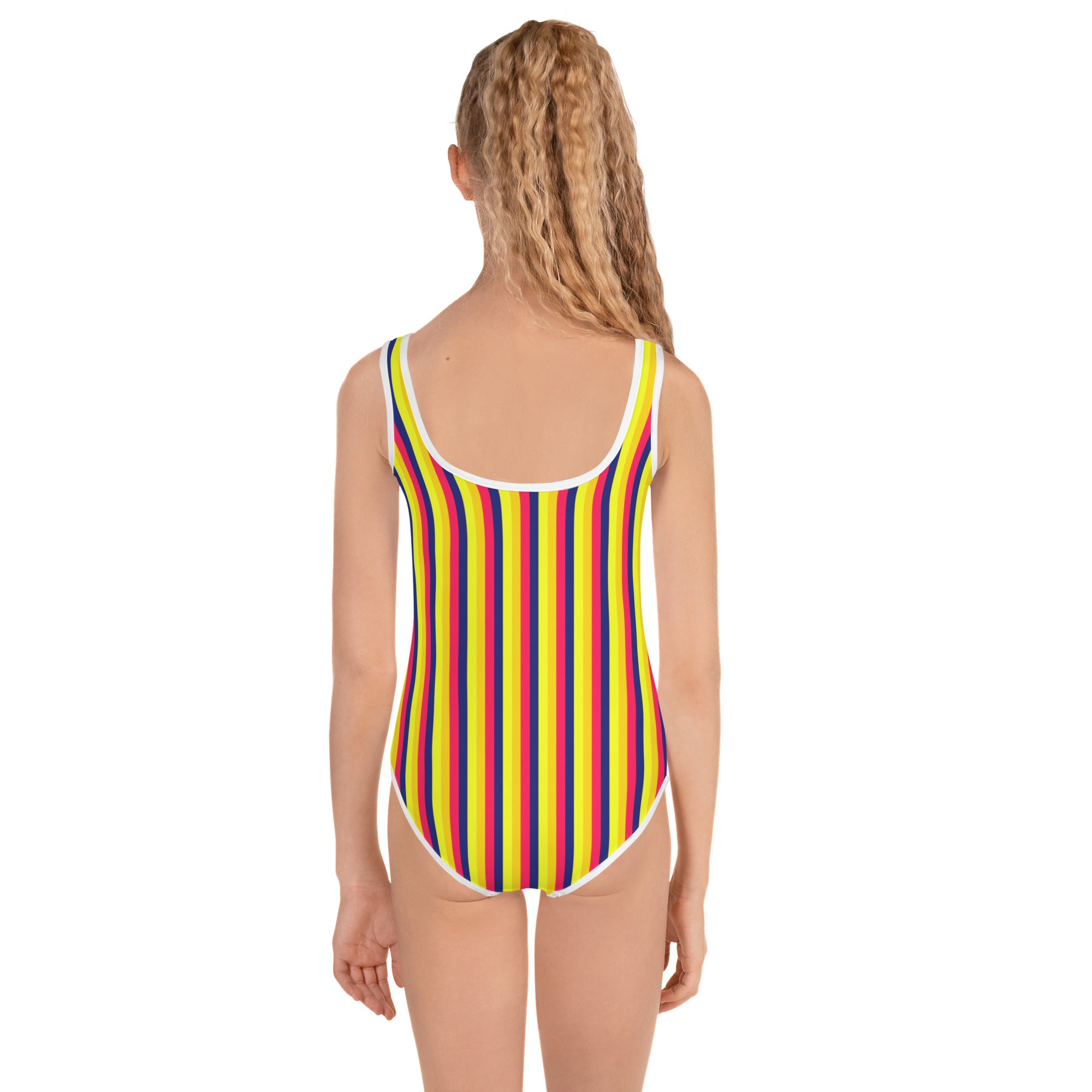 Colorful Striped Kids Swimsuit VII