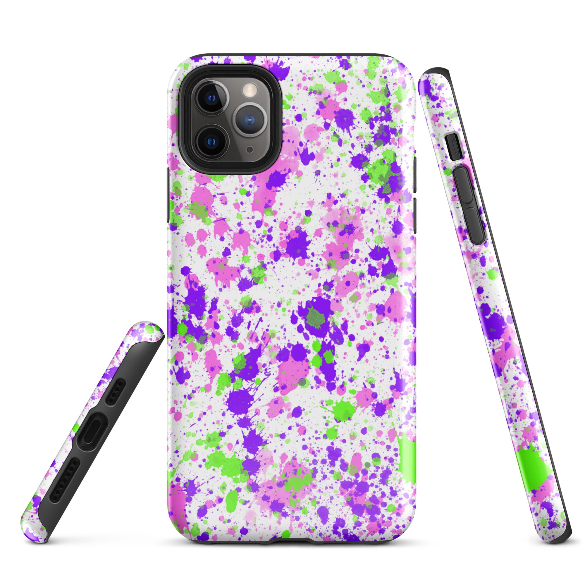 Tough Case for iPhone®- Paint Splatter Purple