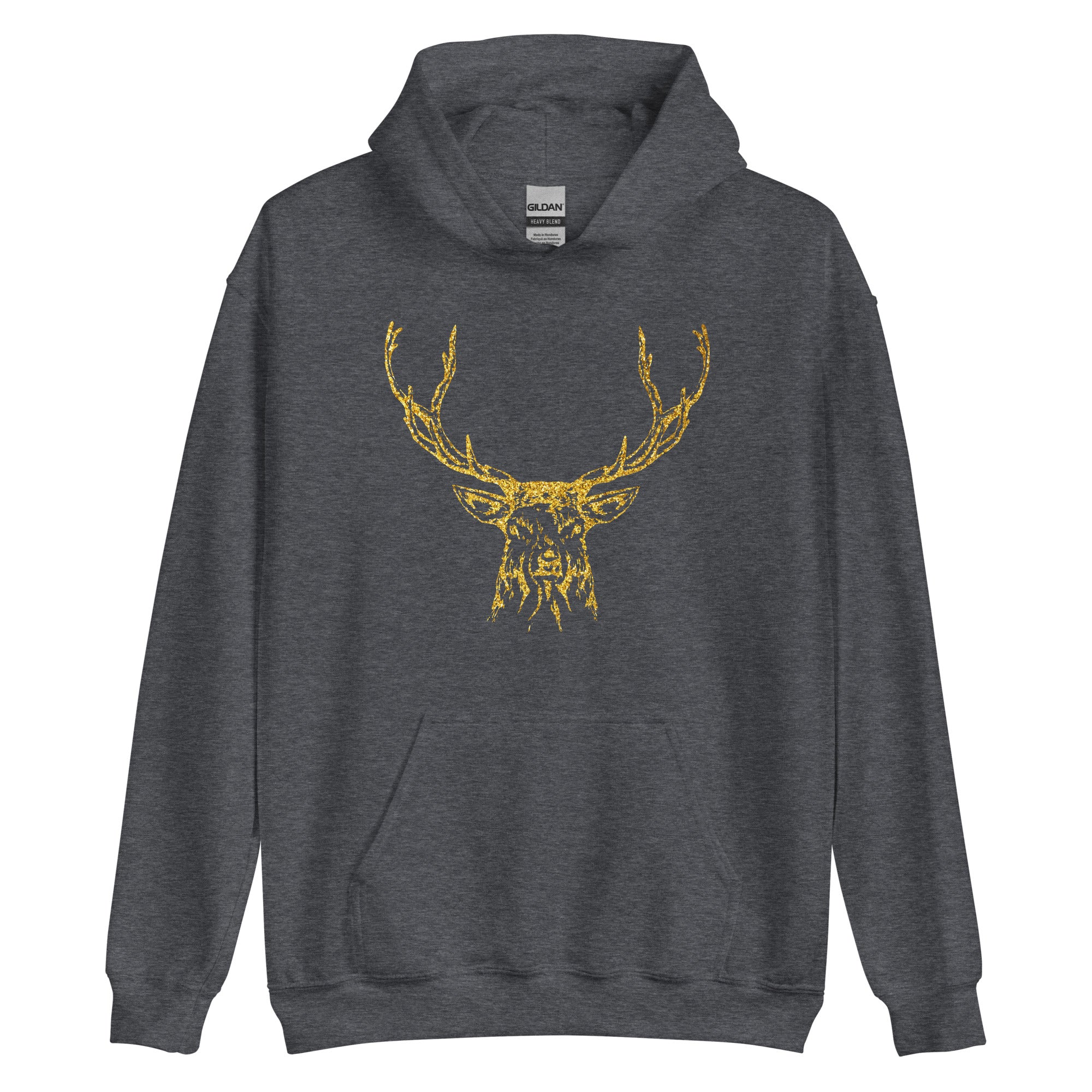 Unisex Hoodie- Reindeer Gold Print