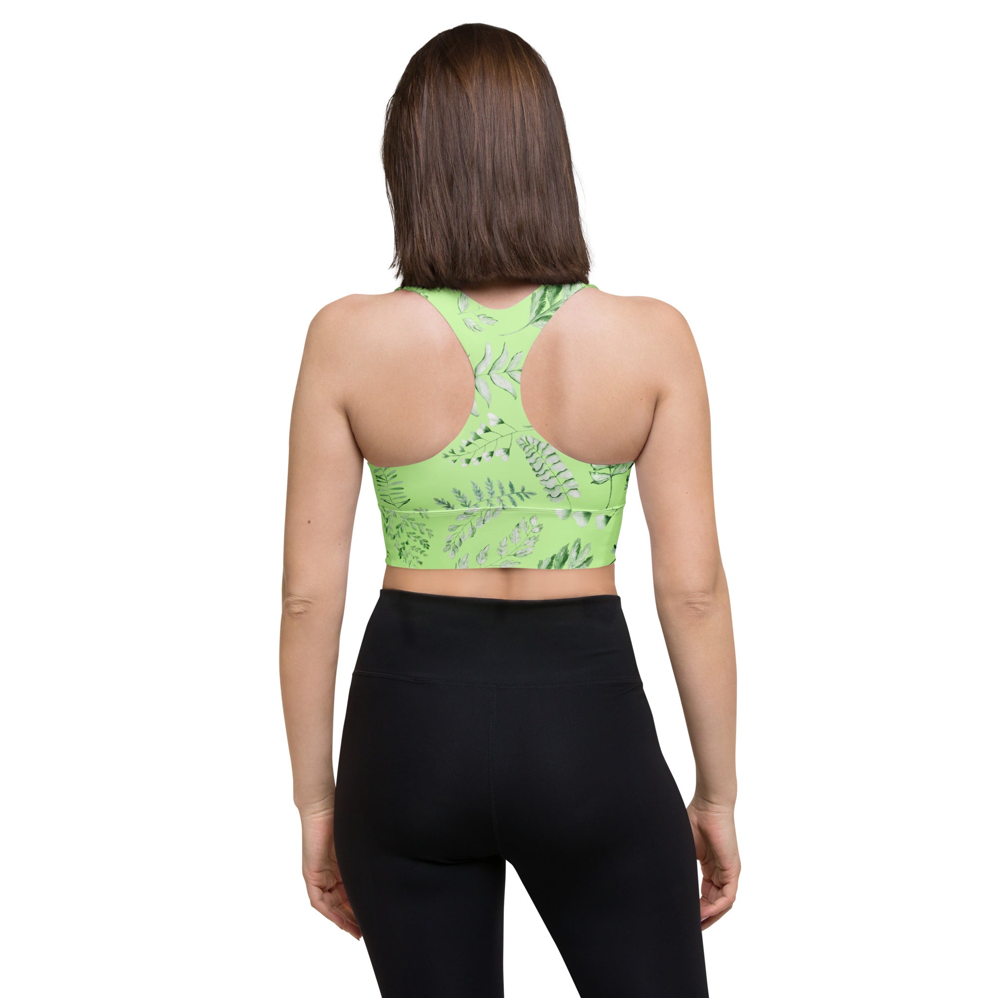 Longline sports bra- Green Fern