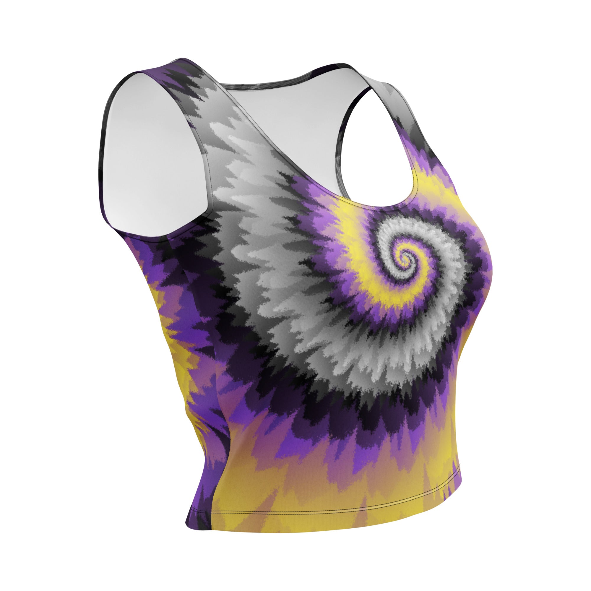 Crop Top-Tie Dye Spiral - Nonbinary