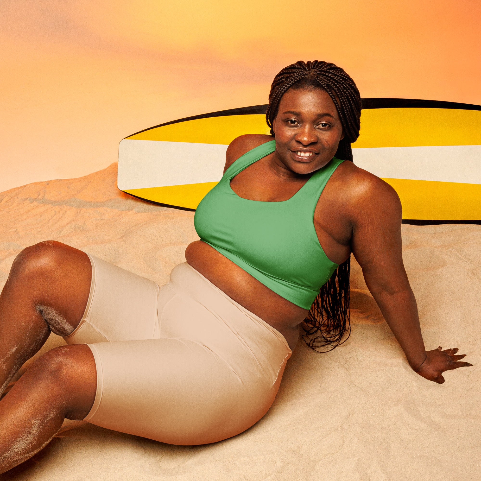 Longline sports bra- Bay Leaf