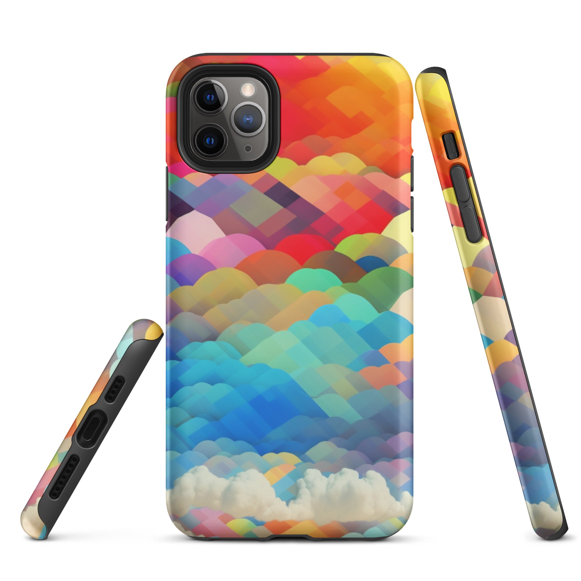 Tough Case for iPhone®- Rainbow Cloud Pattern II