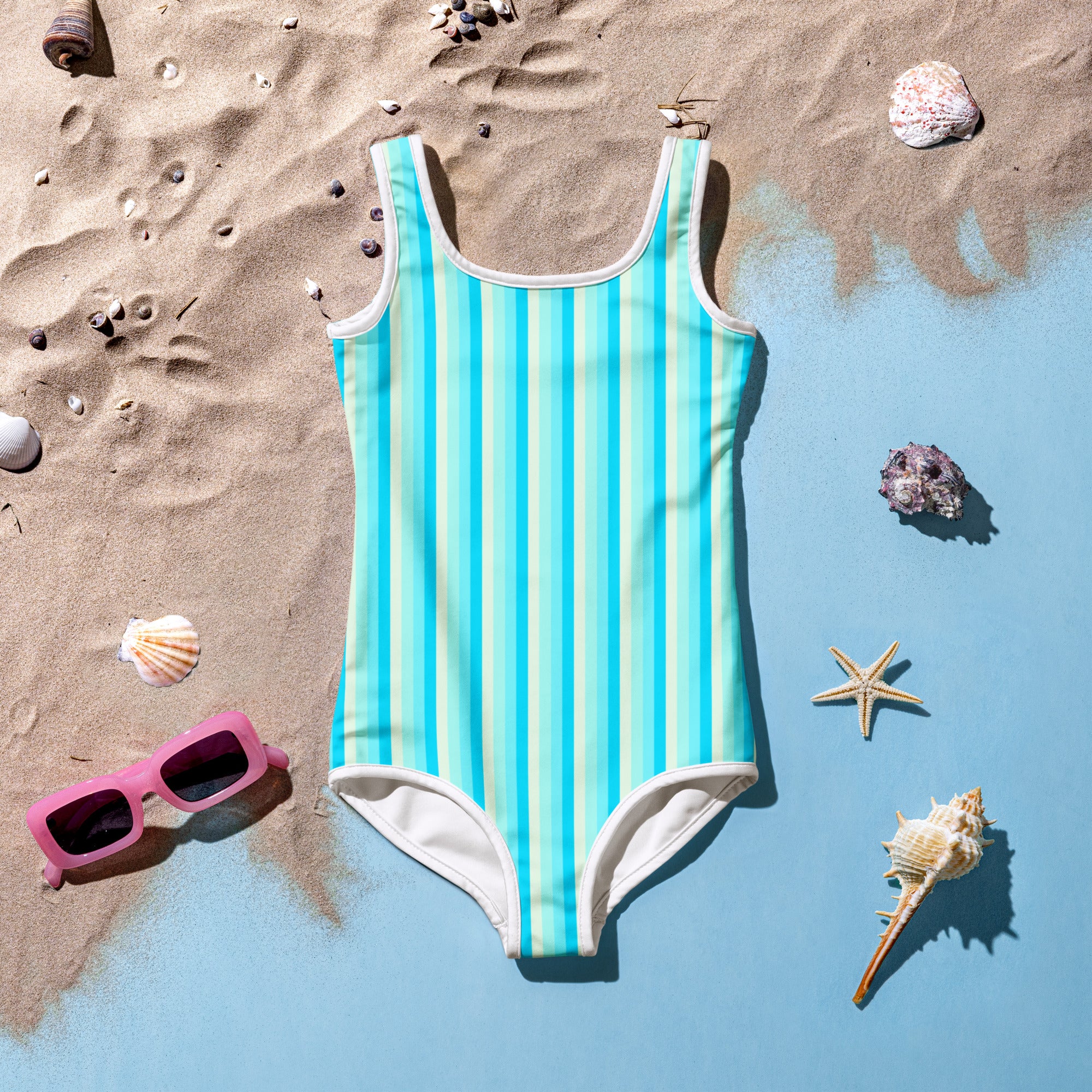 Colorful Striped Kids Swimsuit XII