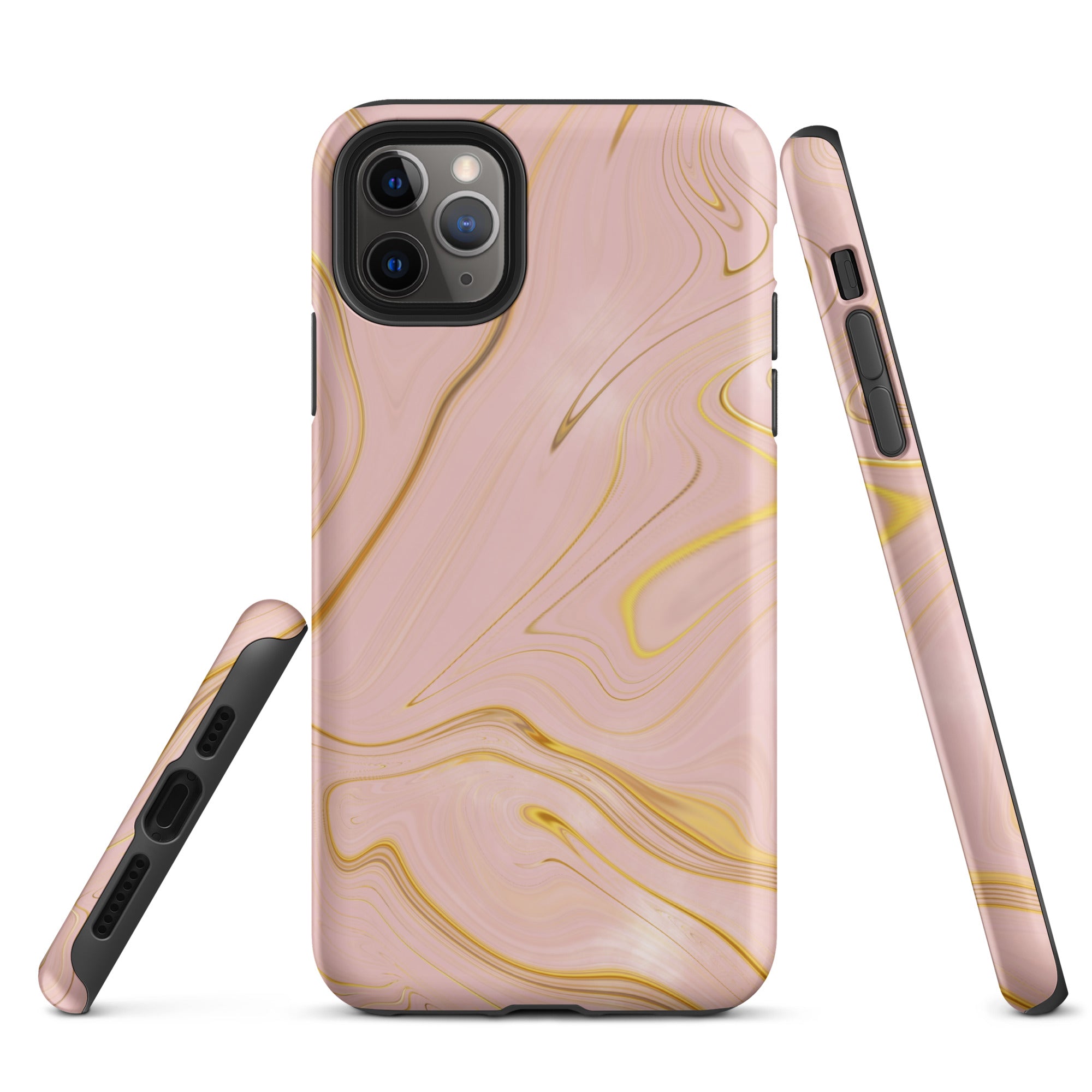 Tough Case for iPhone®- Liquid Gold Marble Pink
