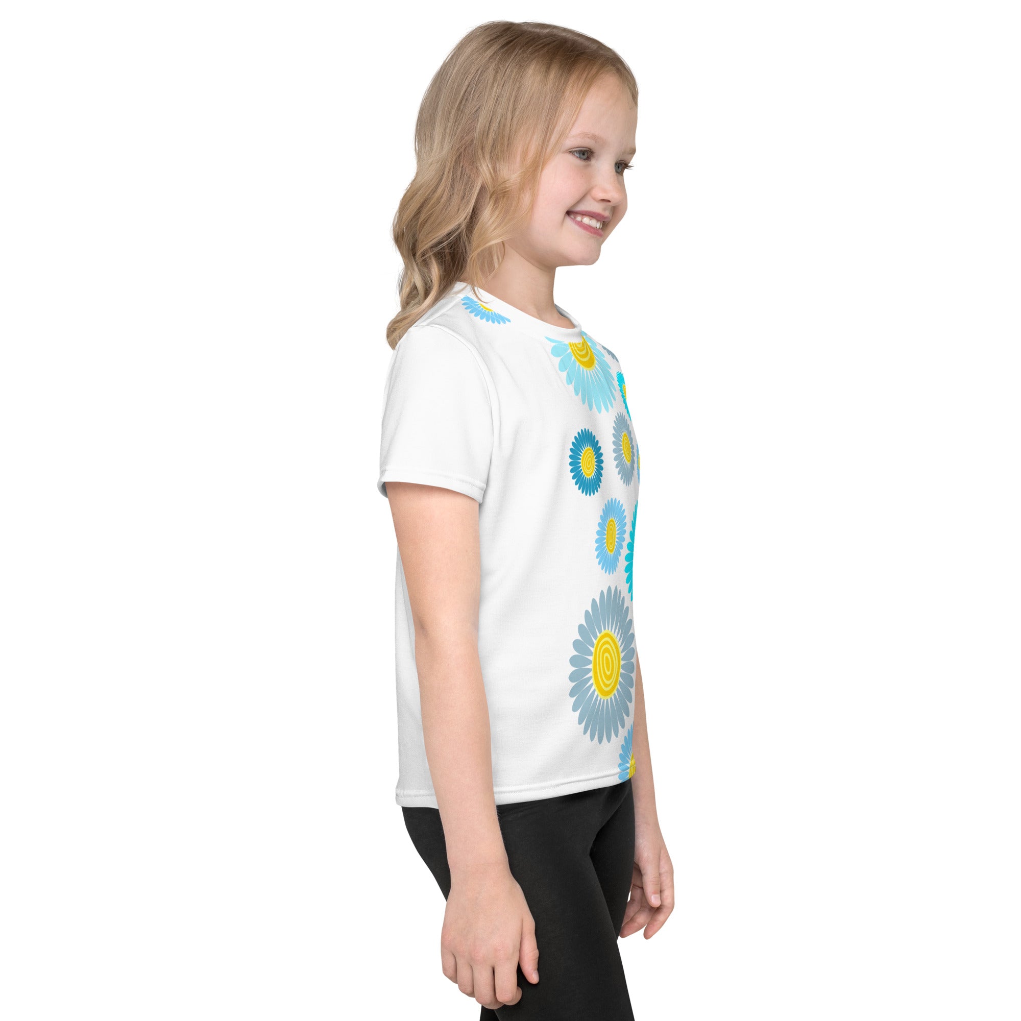 Kids crew neck t-shirt-Daisy Flower Garden I