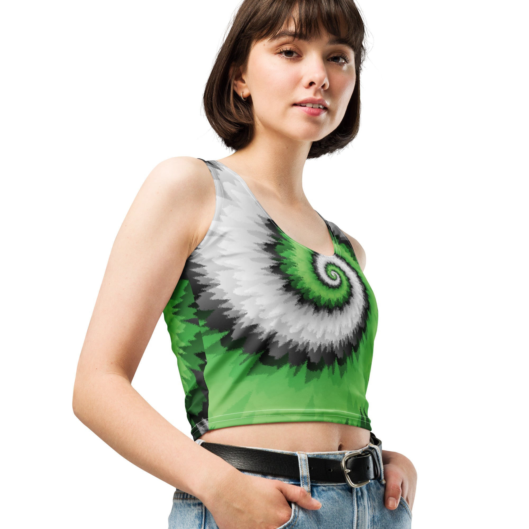 Crop Top-Tie Dye Spiral - Aromantic
