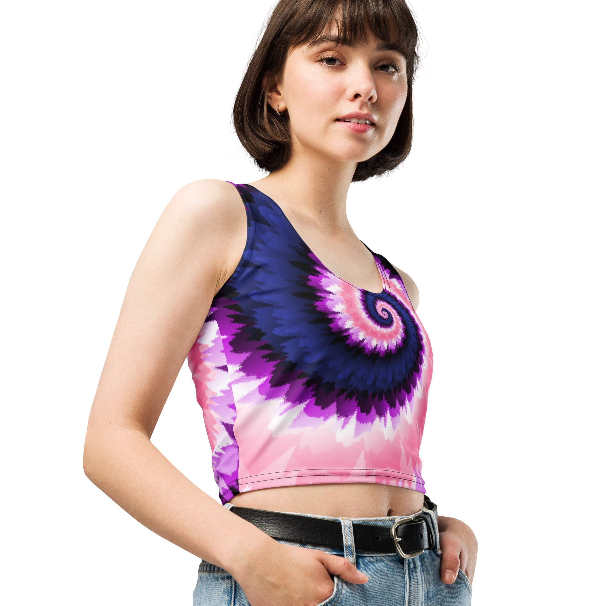 Crop Top-Tie Dye Spiral - Genderfluid