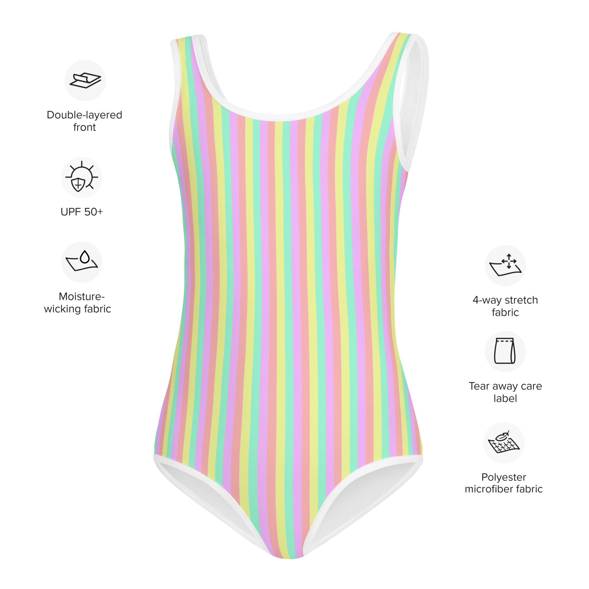 Colorful Striped Kids Swimsuit XII