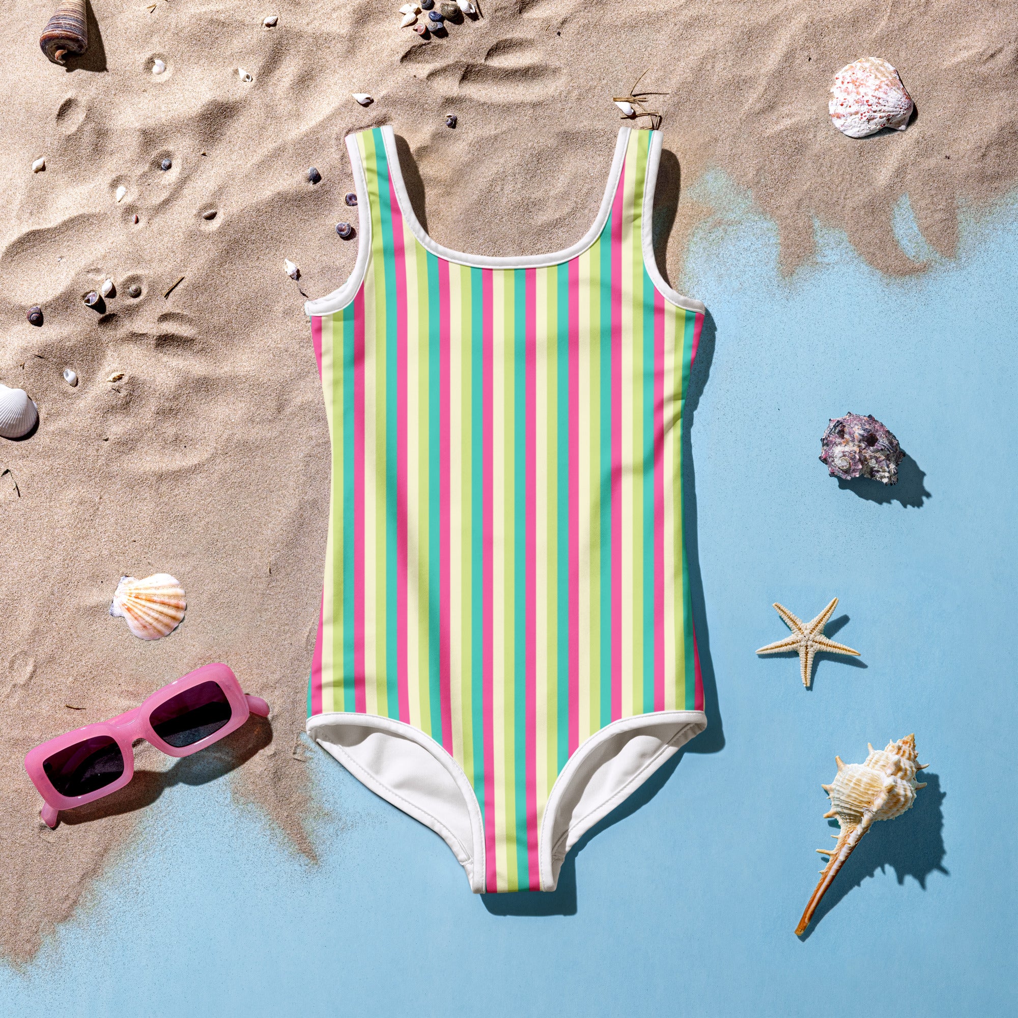 Colorful Striped Kids Swimsuit III