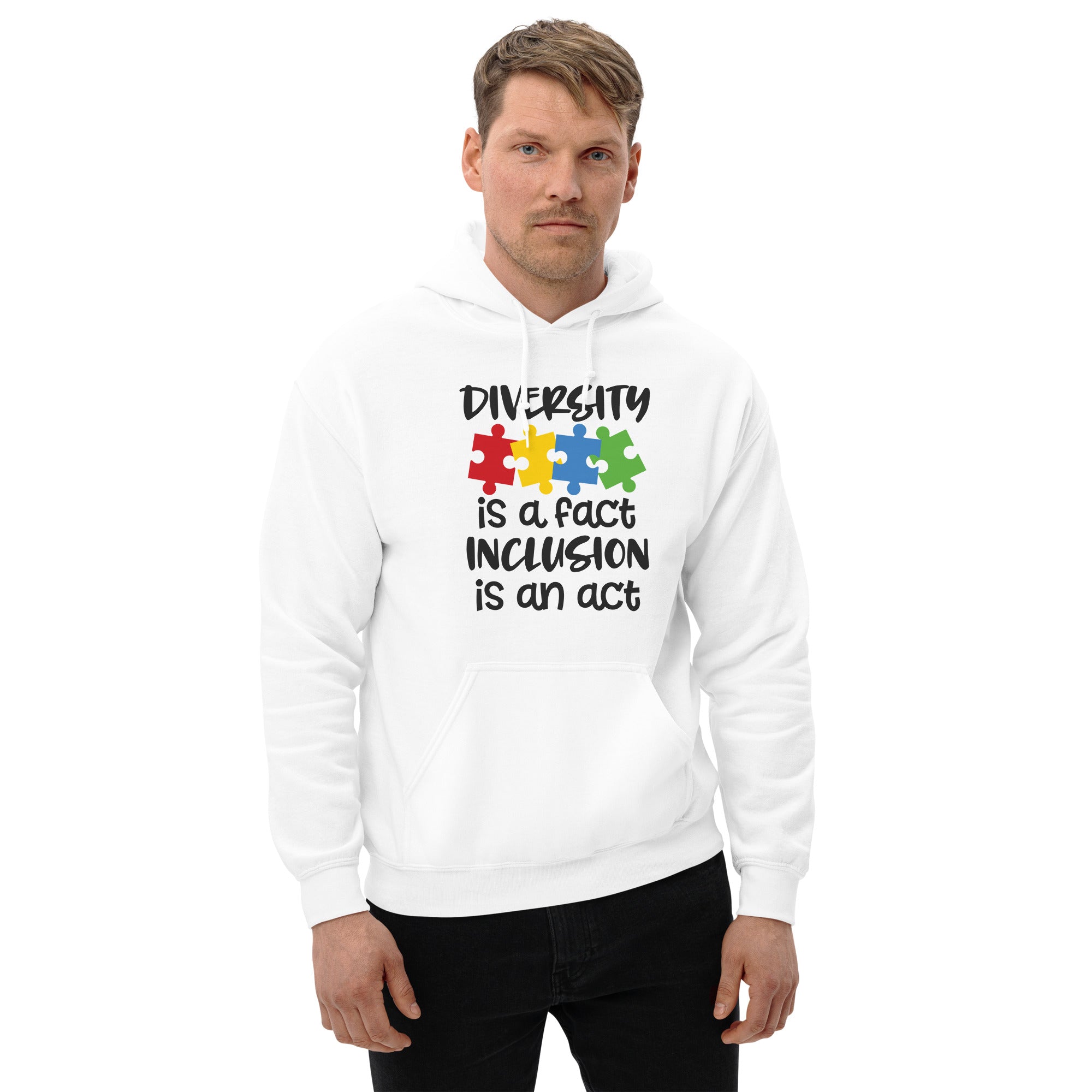Unisex Hoodie- Diversity is a fact inclusion is an act