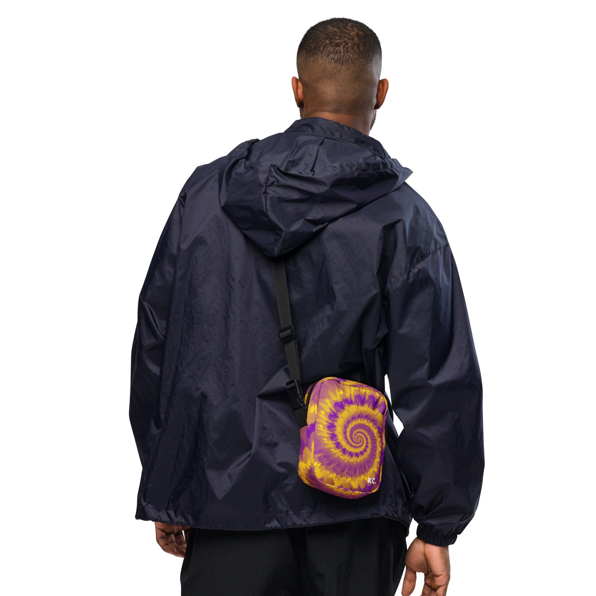 Utility crossbody bag-Tie Dye Spiral - Intersex
