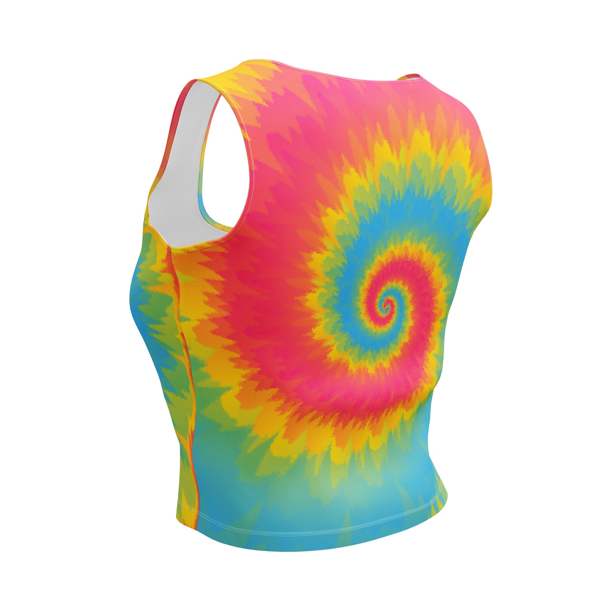 Crop Top-Tie Dye Spiral - Pansexual