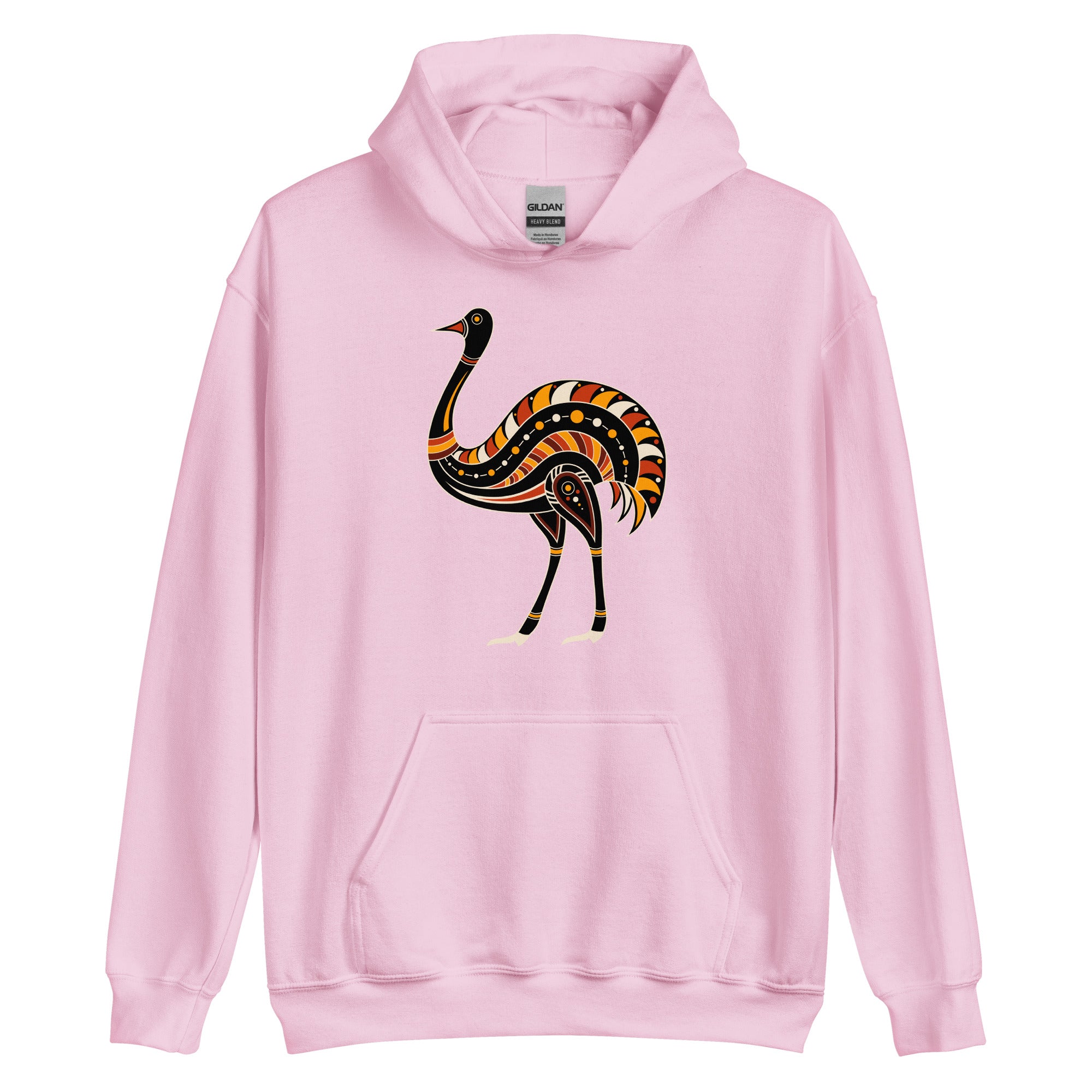 Unisex Hoodie- Australian Tribal Figure Ostrich