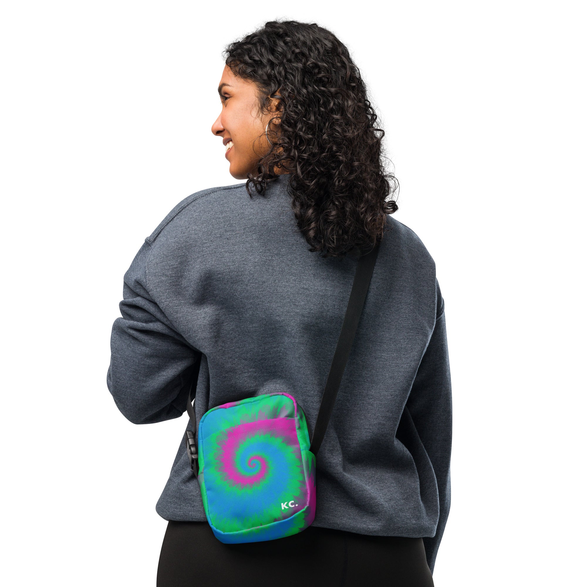 Utility crossbody bag-Tie Dye Spiral - Polysexual