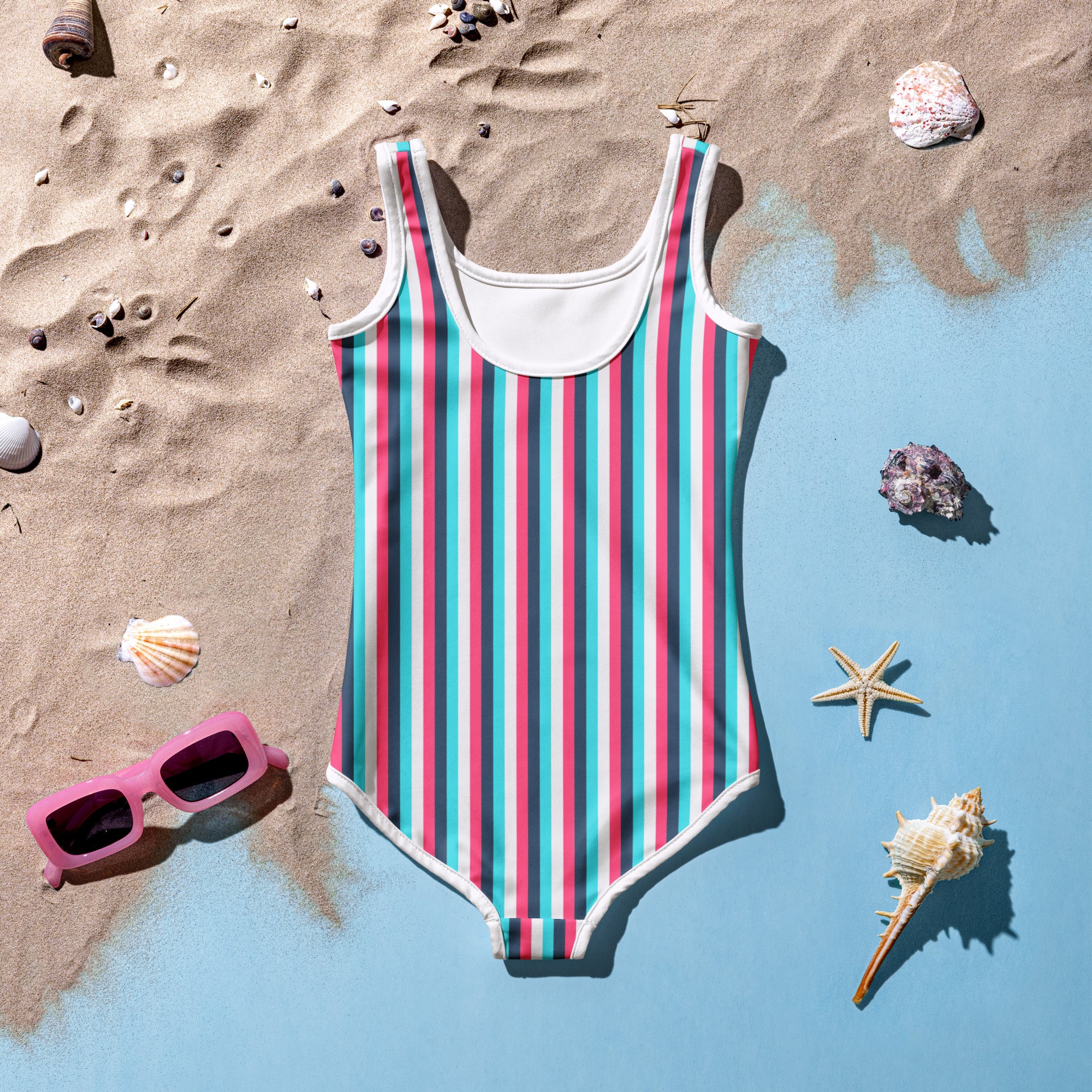 Colorful Striped Kids Swimsuit IV