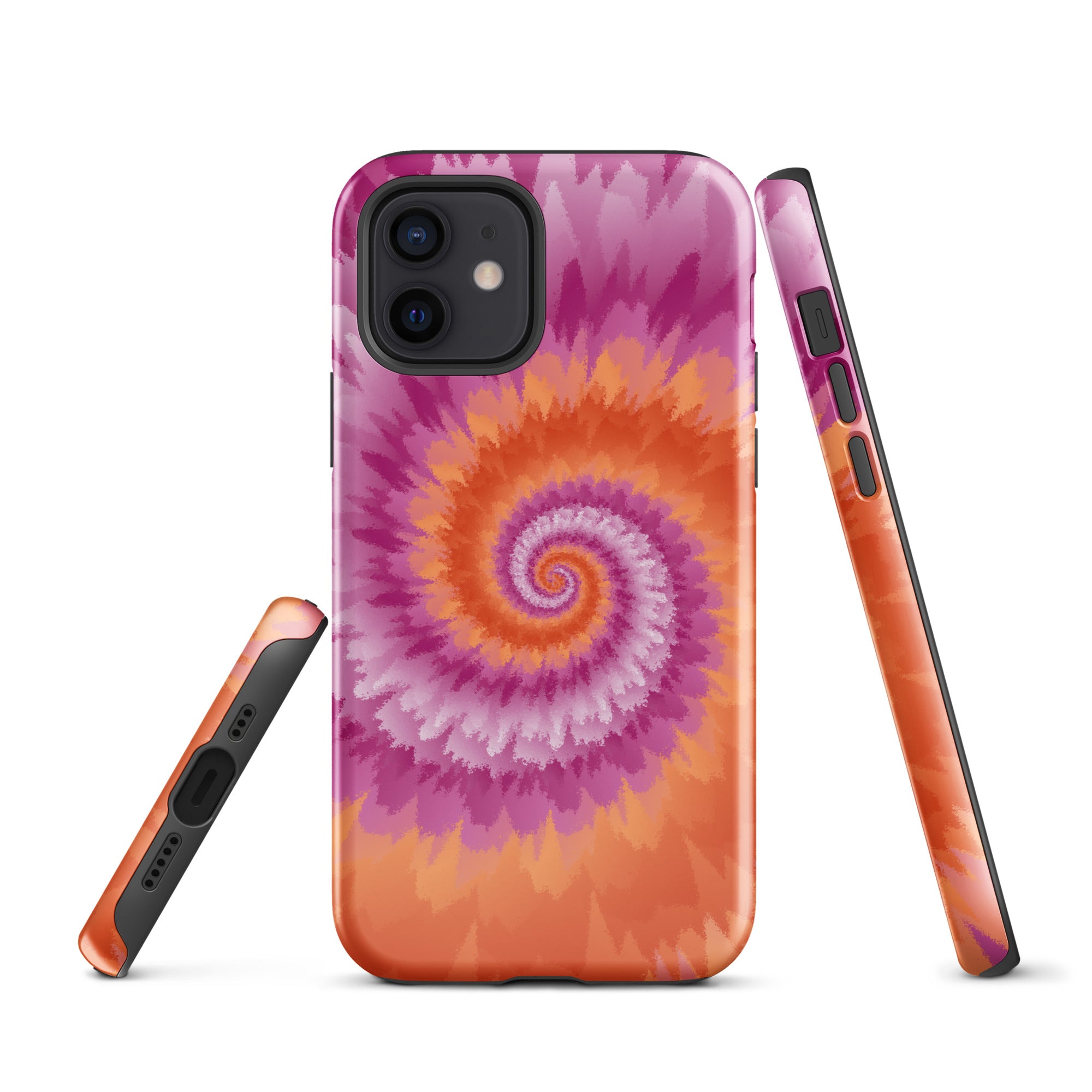 Tough Case for iPhone®-Tie Dye Spiral - Lesbian